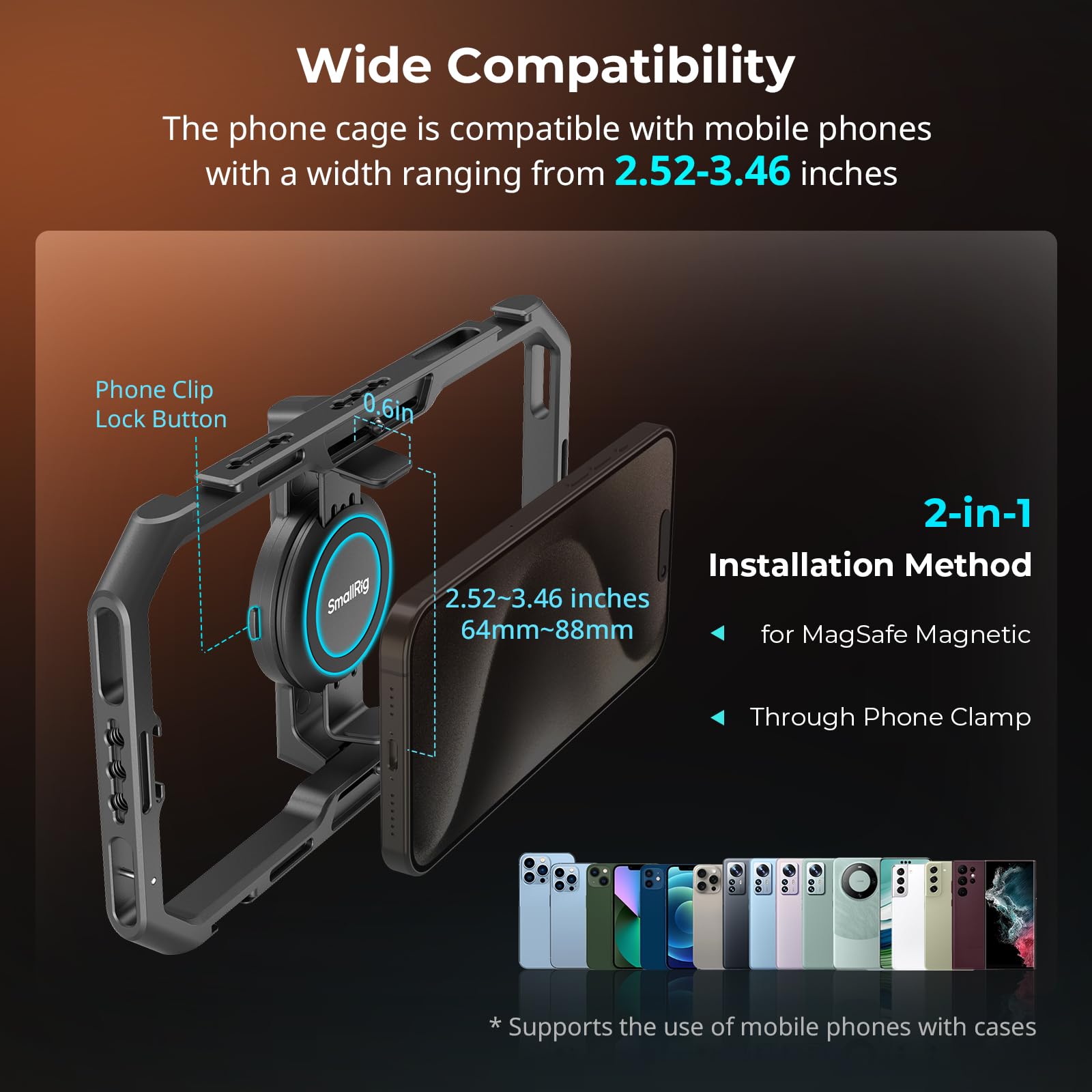 smallrig-4597-universal-quick-release-phone-cage-kit-alu-mit-magsafe-funksteueru image 2