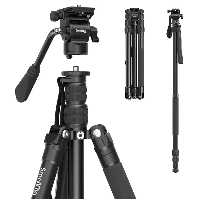 smallrig-ct180-3760b-videostativ-71-aluminium-mit-fluidkopf-monopod-funktion image 1