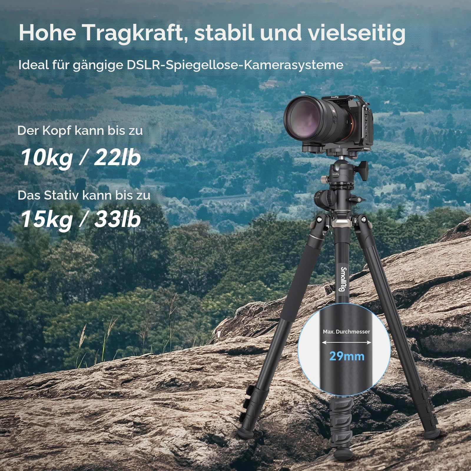 smallrig-ct200-4288-kamerastativ-mit-360-mittels-ule-einbeinstativ-und-smartphon image 5