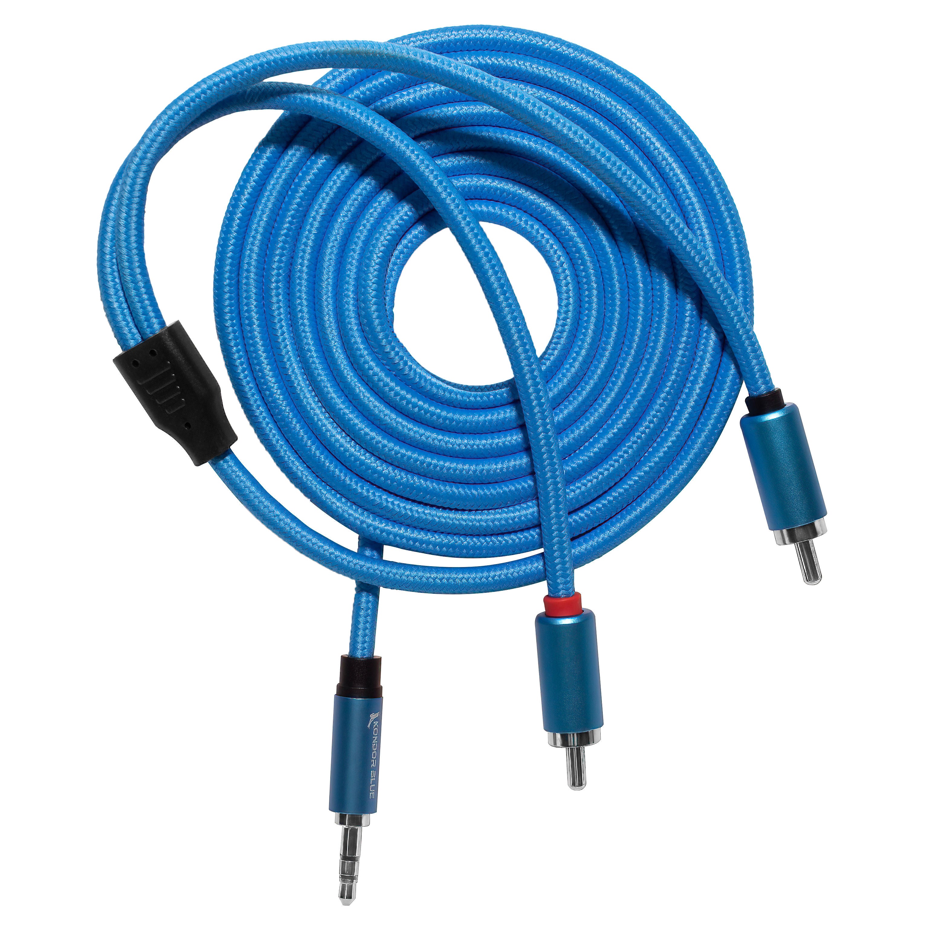 kondor-blue-6ft-3-5mm-trs-auf-dual-rca-audiokabel-nylon image 3