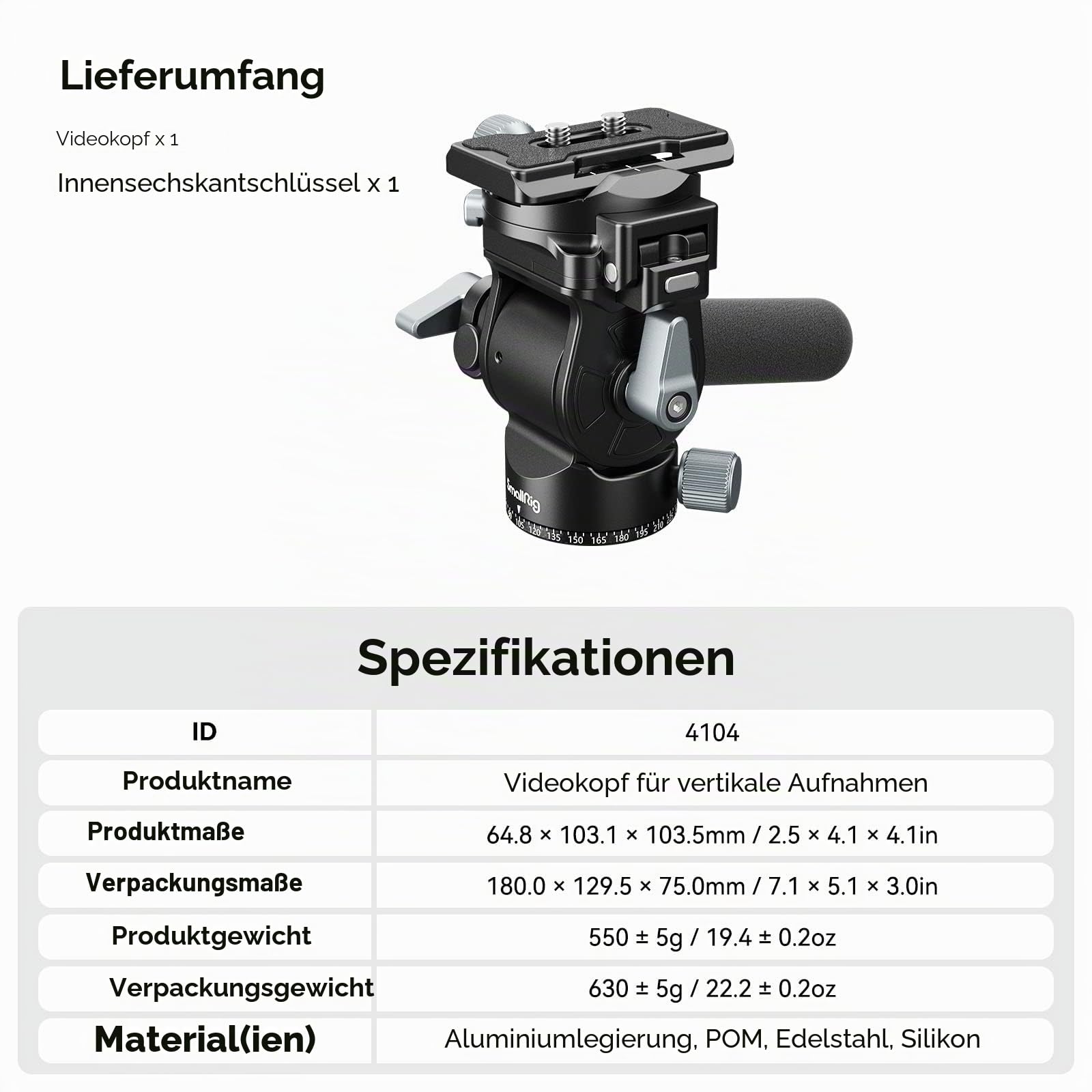 smallrig-4104-video-fluidkopf-stativkopf-5kg-mit-teleskopgriff-arca image 8