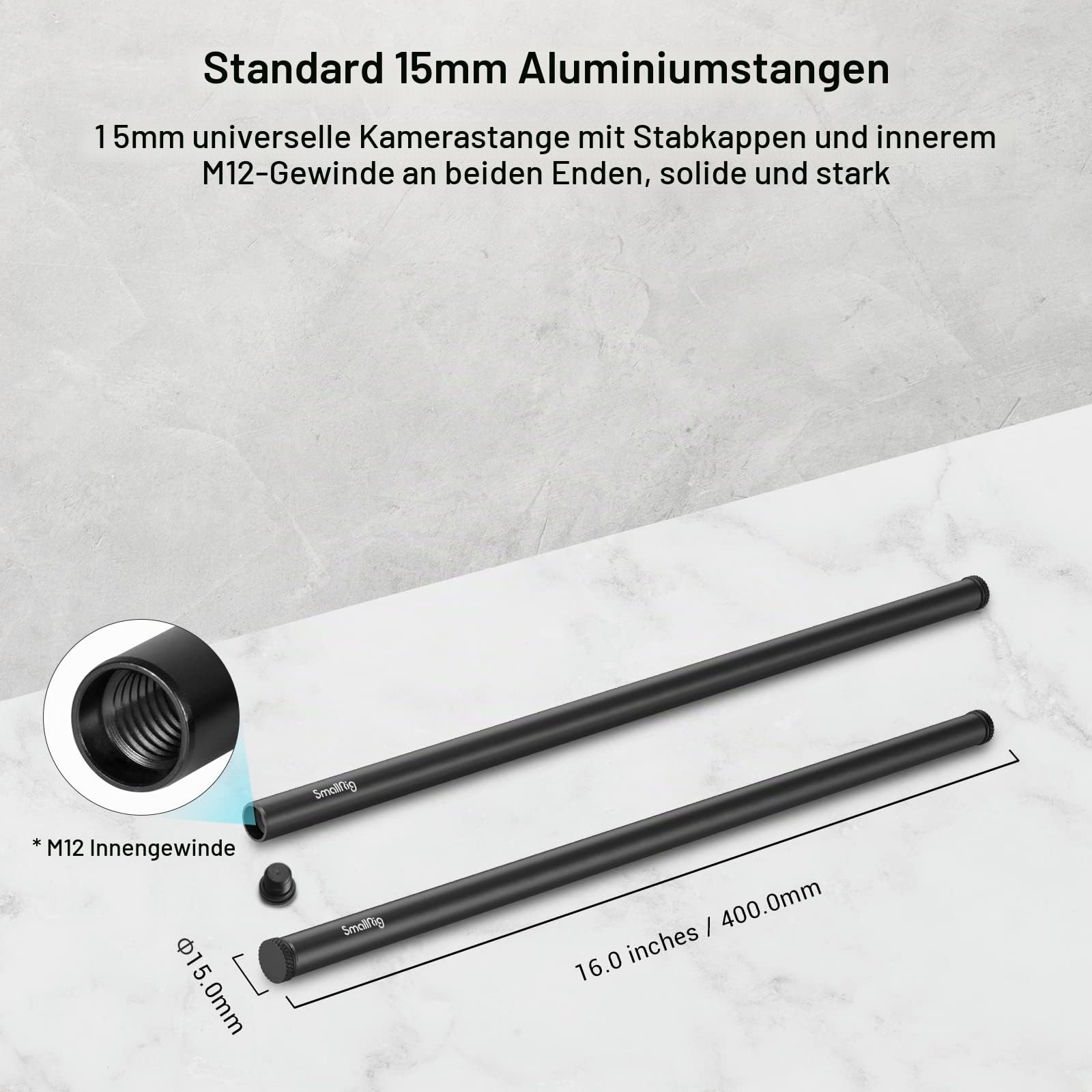 smallrig-1054-15mm-rod-set-40-cm-aluminium-schwarz-2-st-ck image 2