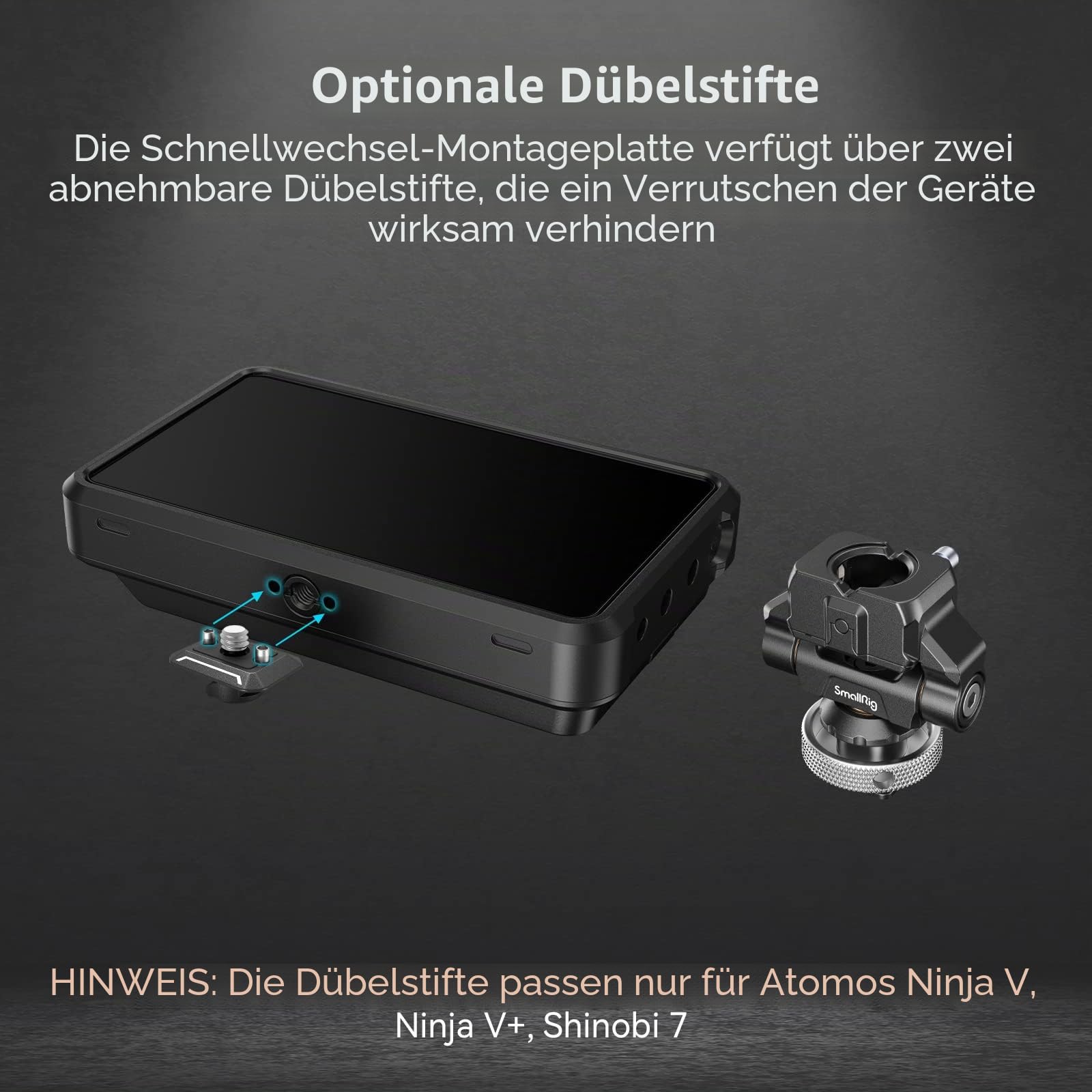 smallrig-3514c-hawklock-quick-release-monitor-halterung-mit-cold-shoe-f-r-5-und- image 3