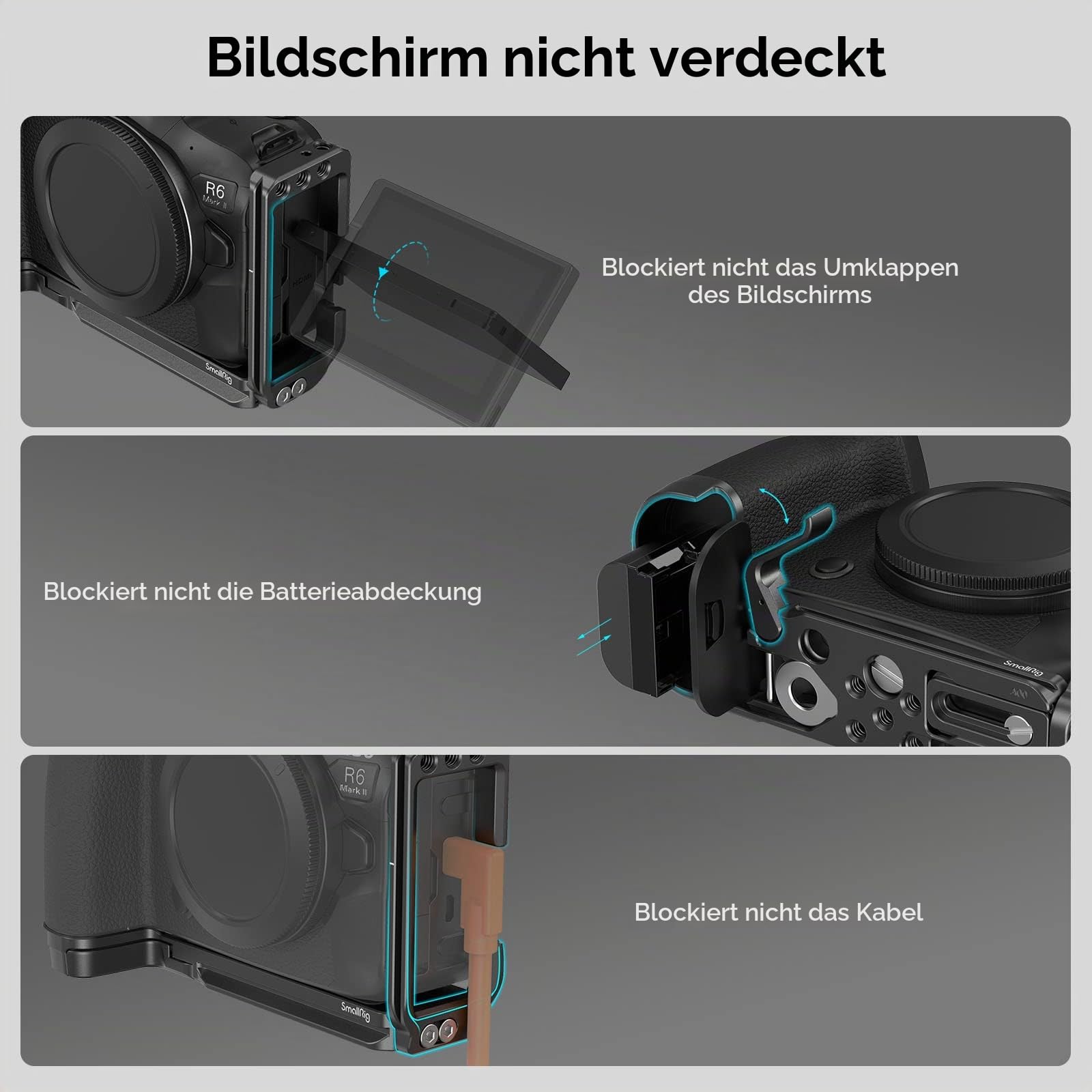 smallrig-quick-release-l-bracket-4160b-f-r-canon-r6-mark-ii-r6-r5-r5-c-arca image 2
