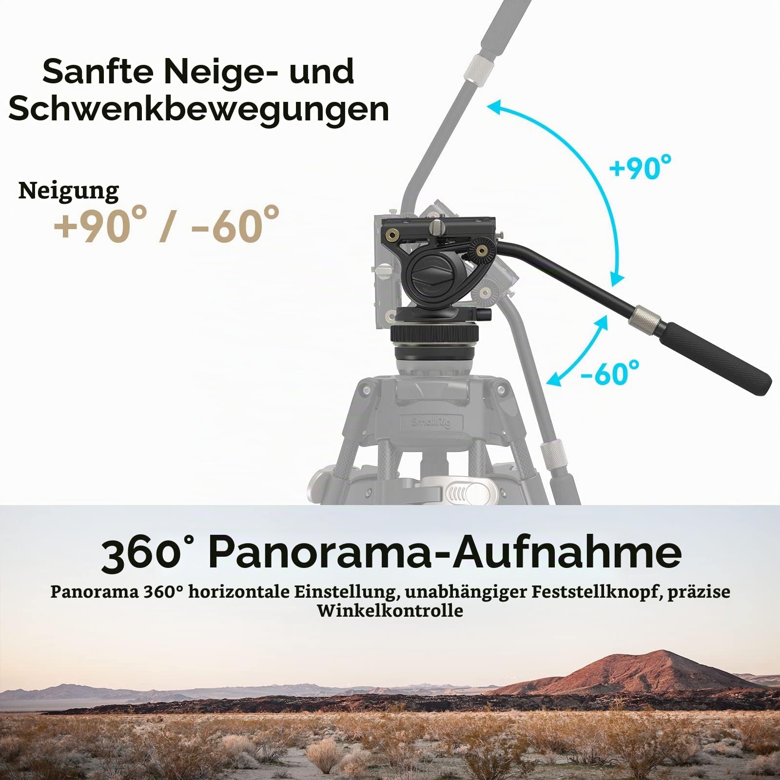 smallrig-dh10-4165-fluid-videokopf-10-kg-mit-schnellwechselplatte-f-r-rs-2-rs-3 image 2