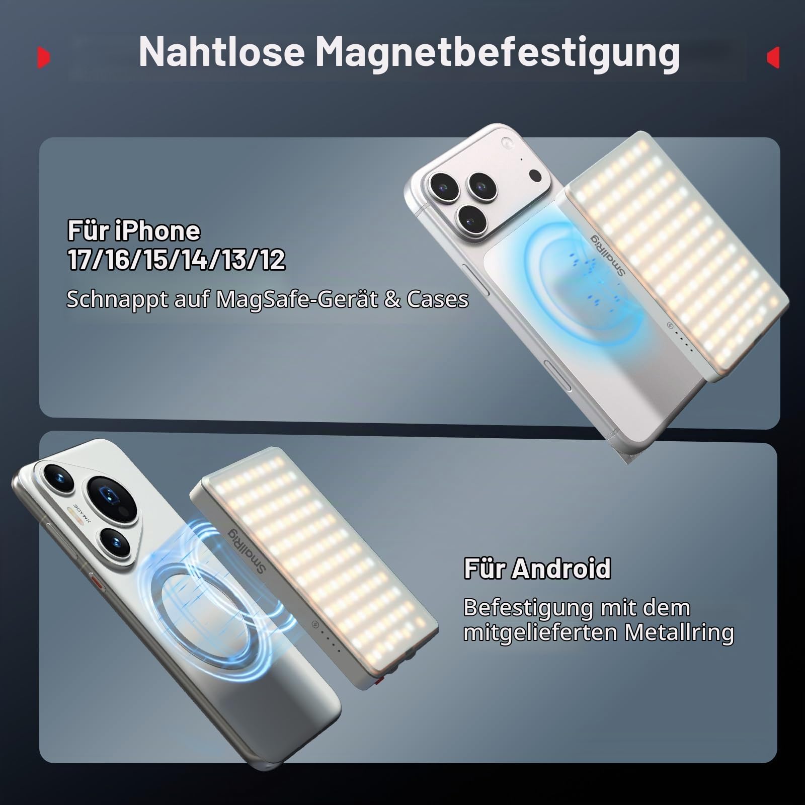 smallrig-5640-m3-magnetisches-selfie-licht-mit-clip-2000mah-2700k-6500k image 2