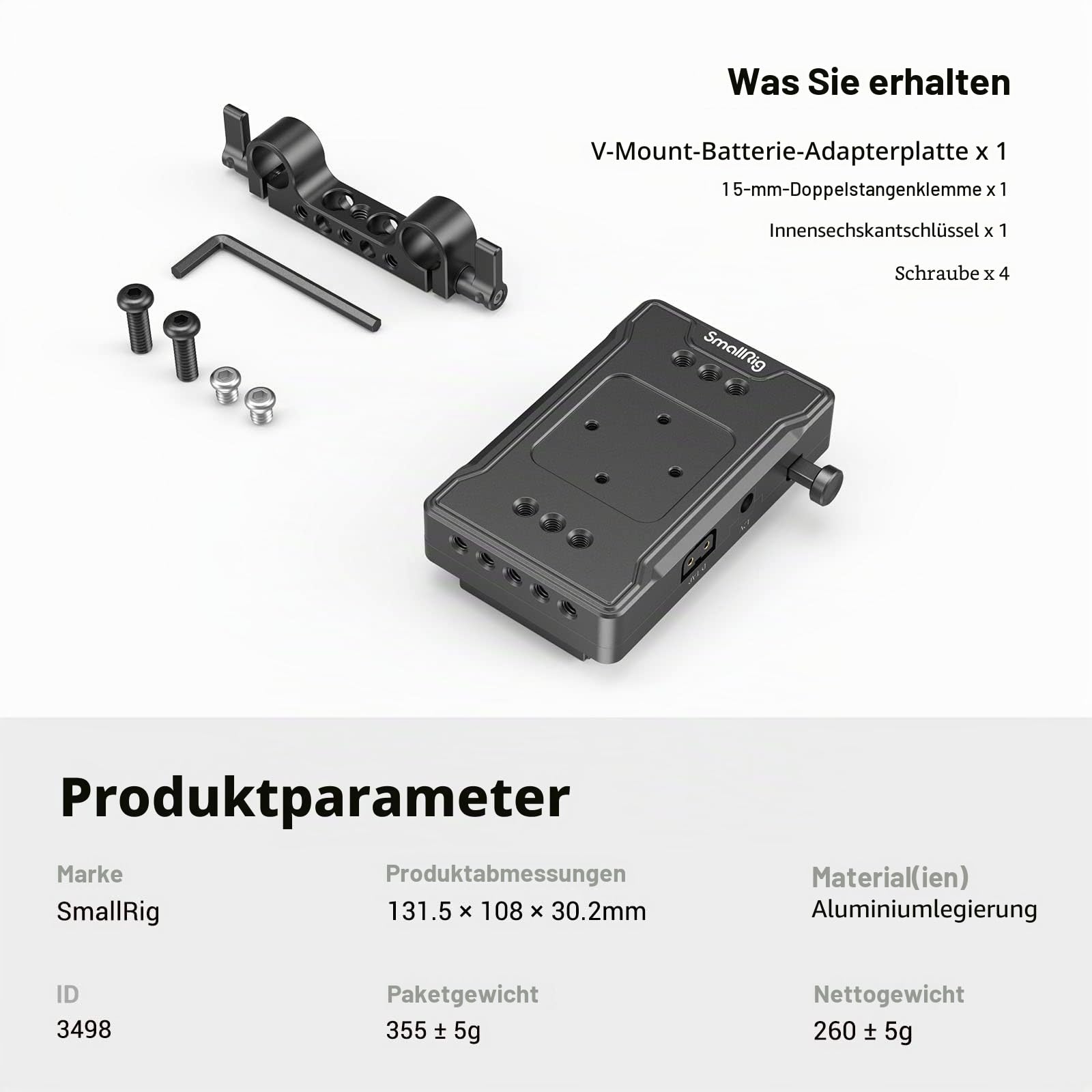 smallrig-v-mount-akkuplattenadapter-3498b-mit-dual-15-mm-stabklemme-f-r-sony-can image 8