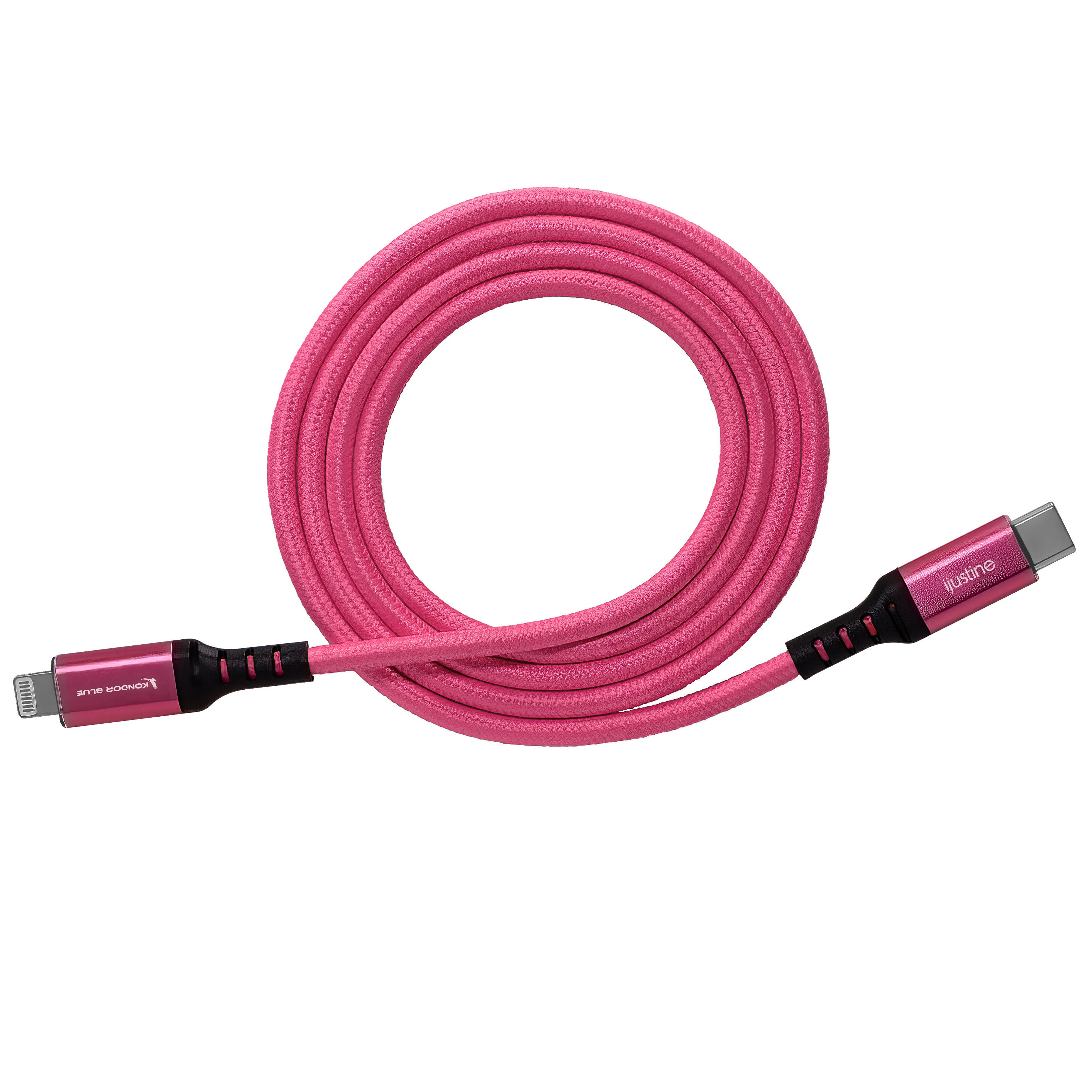 kondor-blue-ijustine-pink-lightning-kabel-1m-usb-c-usb-a-laden-sync image 5