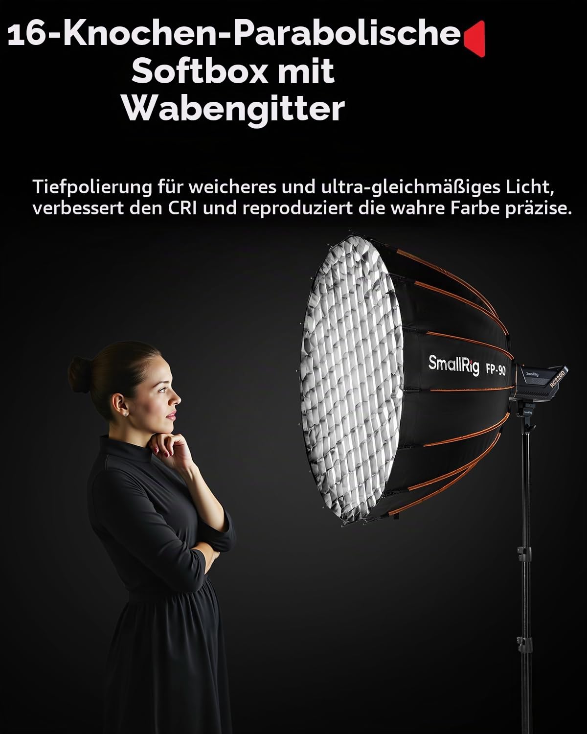 smallrig-fp-90-parabol-softbox-5395-35-4-zoll-bowens-mit-wabe-und-diffusoren image 5