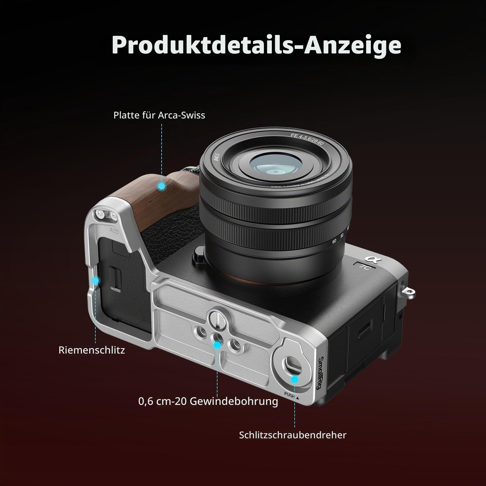smallrig-4796b-l-griff-mit-holz-und-arca-platte-f-r-sony-a7c-ii-a7cr image 3