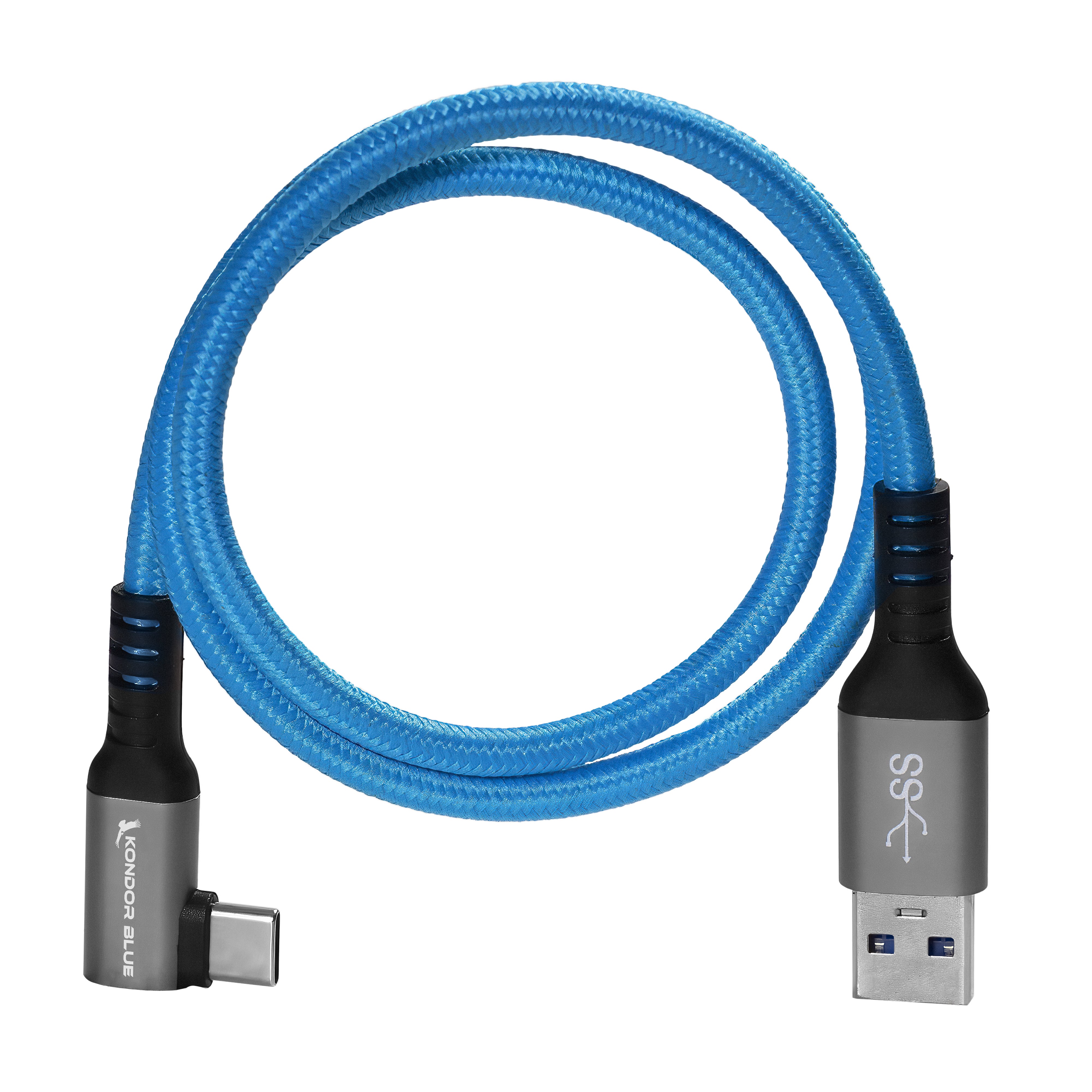 kondor-blue-usb-a-auf-usb-c-3-0-kabel-rechtwinklig-5gbps-60w-3a image 4