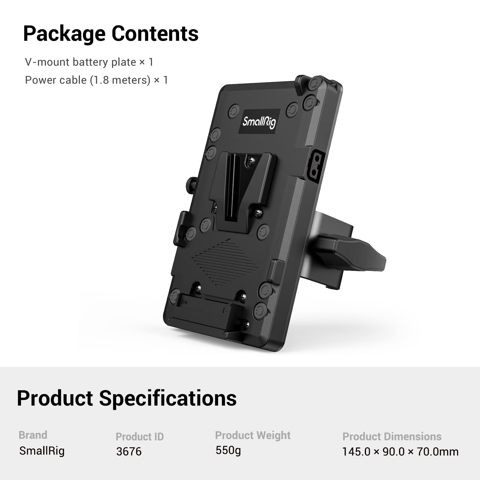 smallrig-3676-ra-v1-v-mount-batterieplatte-f-r-cob-leuchten-3615-3612-3618-3621 image 6