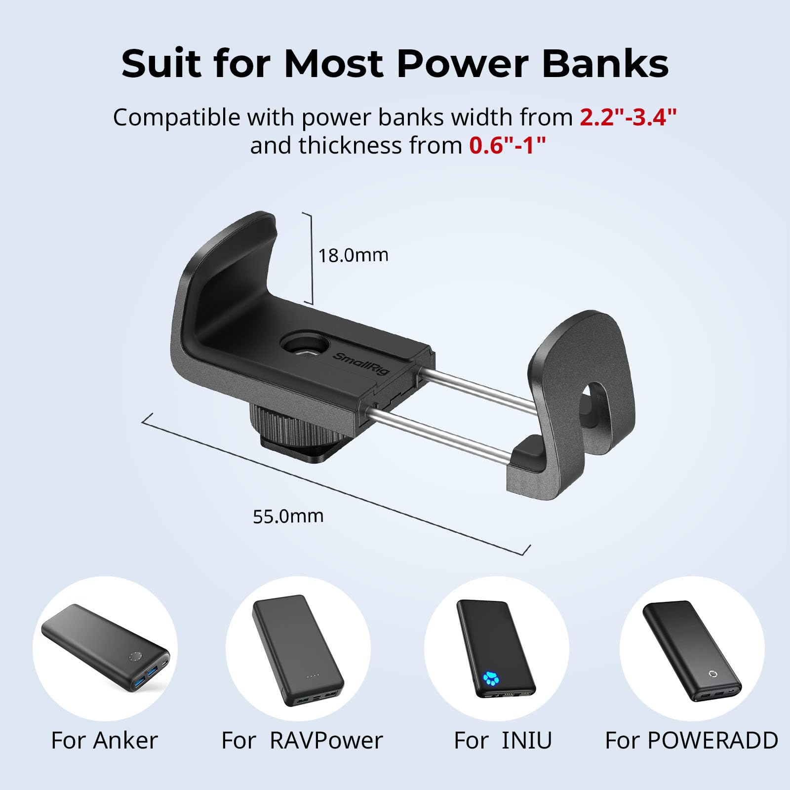 smallrig-4600-powerbank-halterung-mit-blitzschuh-und-klemme-55-86-mm image 2
