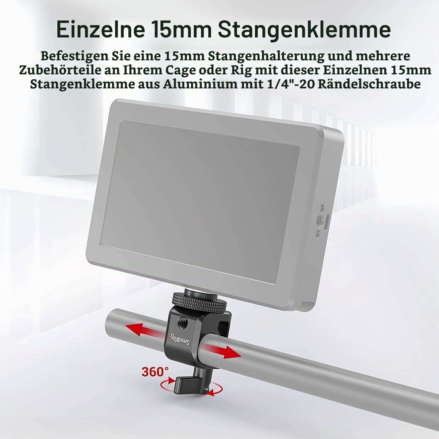 smallrig-860b-single-rod-clamp-stabklemme-f-r-15-mm-stange-mit-1-4-gewinde image 2