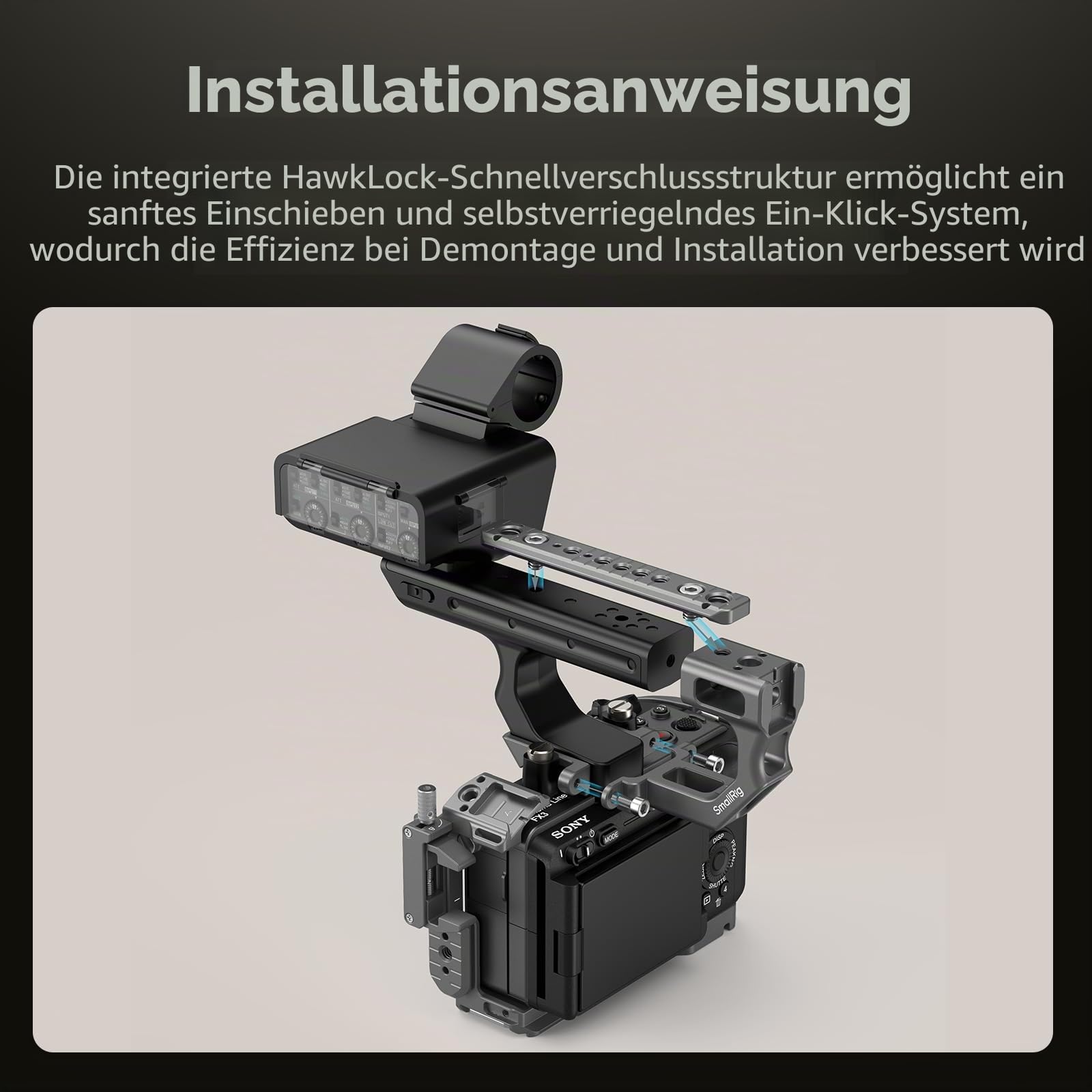 smallrig-4830-montageplatten-verl-ngerungssatz-f-r-sony-fx3-fx30-xlr-griff-mit-h image 3