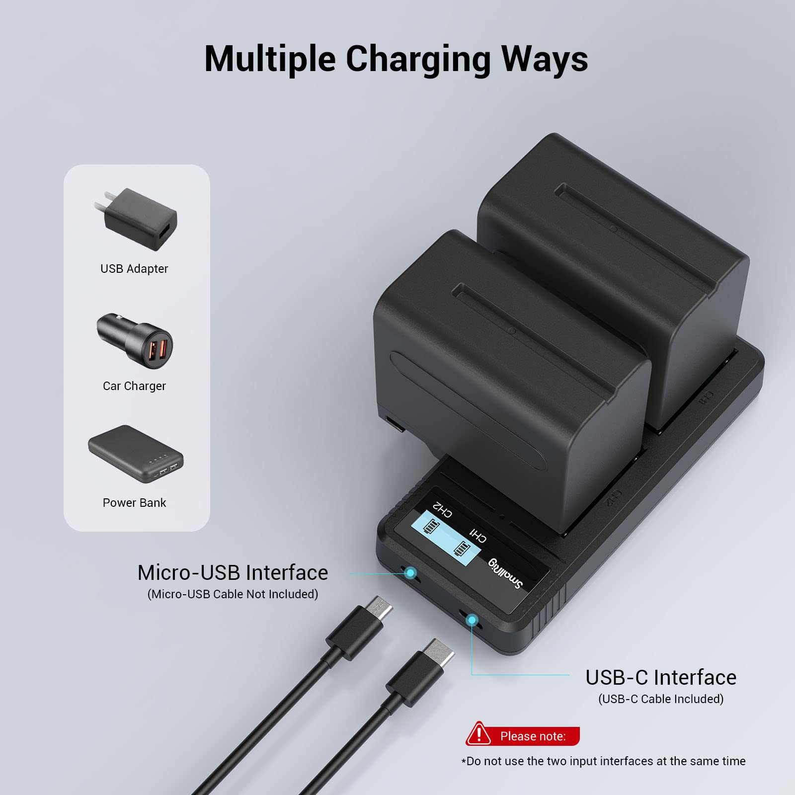 smallrig-np-f970-akku-set-2x-7800mah-mit-dual-ladeger-t-und-lcd image 7