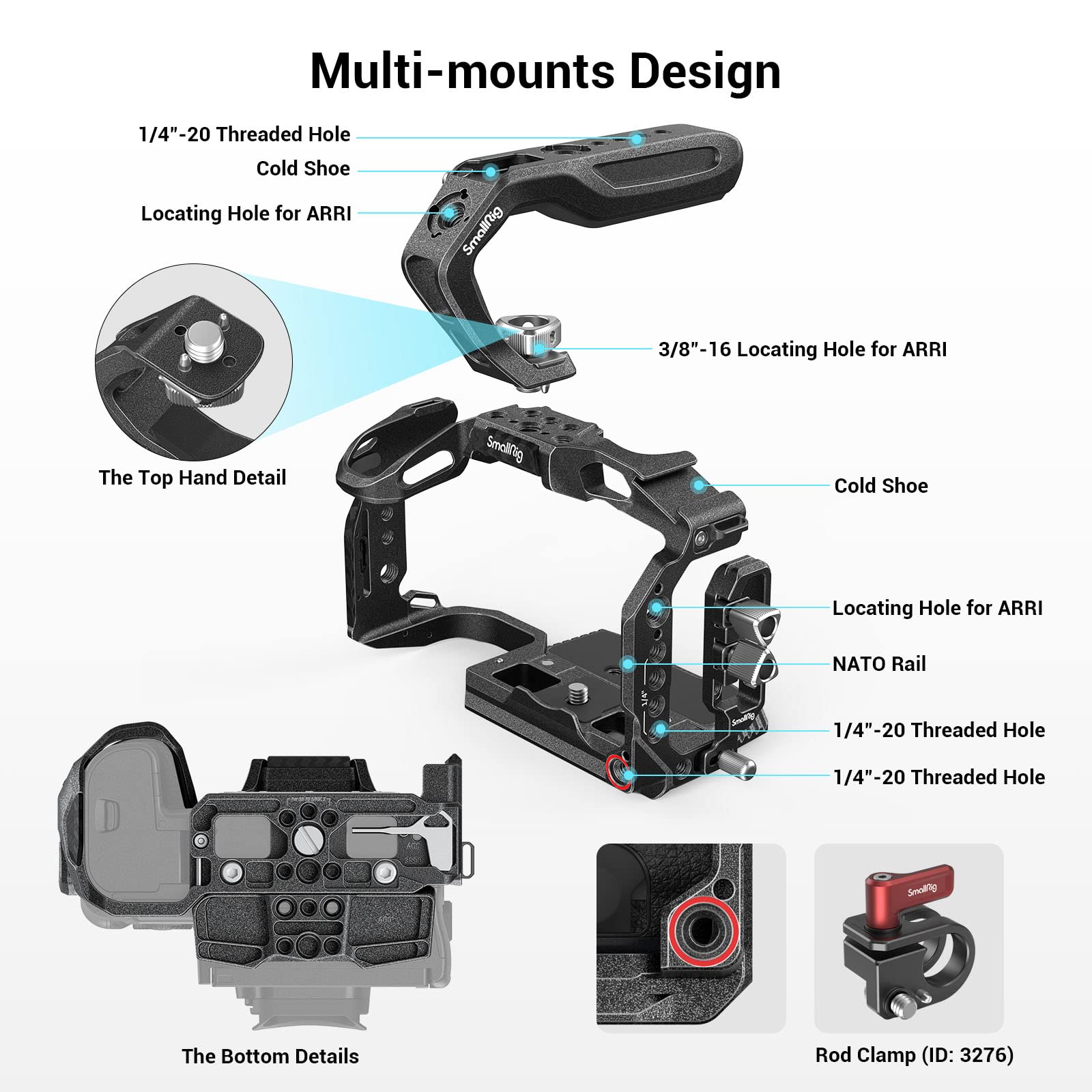 smallrig-3891-handheld-cage-kit-f-r-canon-eos-r5-c-mit-top-griff-und-kabelklemme image 2