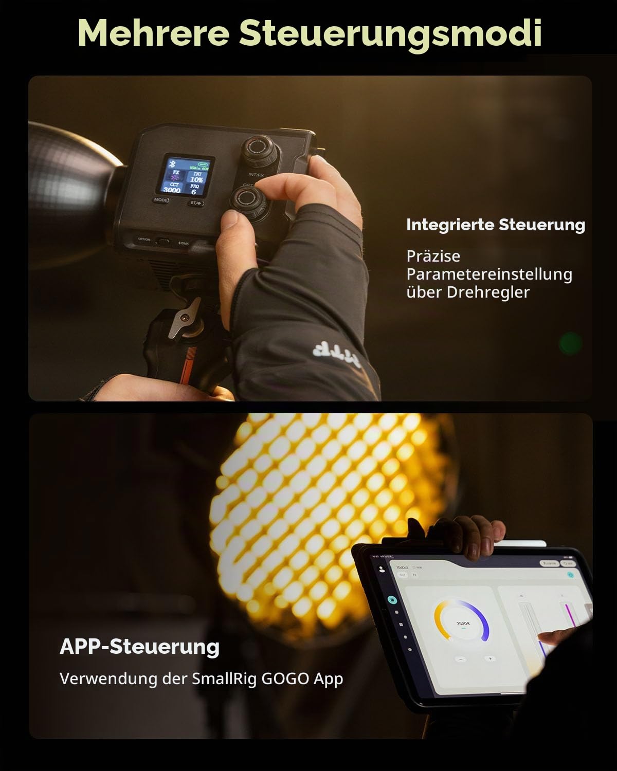 smallrig-rc-100b-cob-videoleuchte-4894-mobile-mit-griff-2700k-6500k-app-steuerun image 5