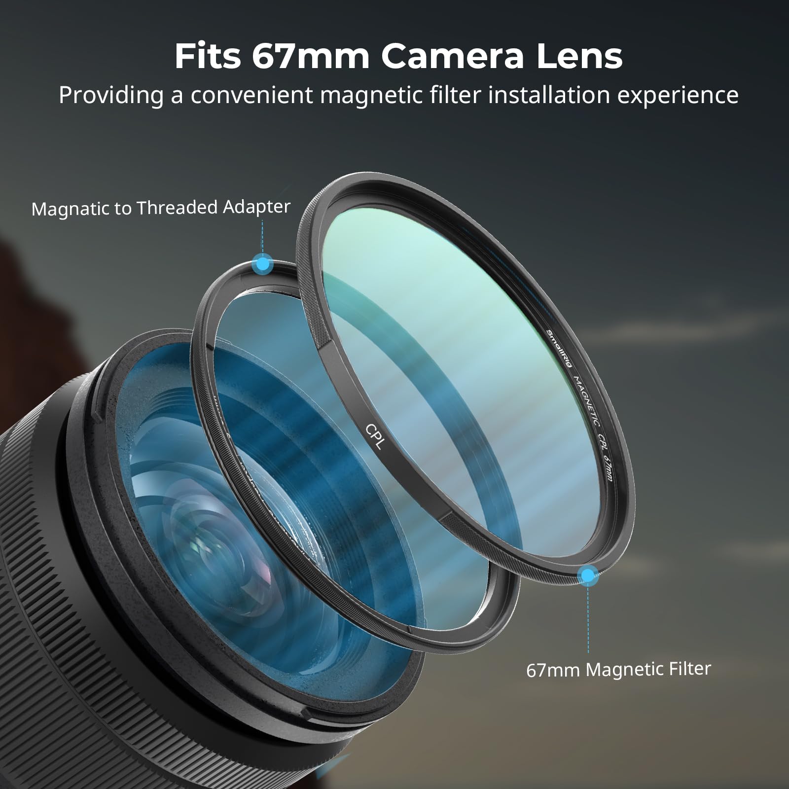 smallrig-4728-magnetischer-cpl-filter-67mm-mit-filterring-und-t-mount-adapter image 5