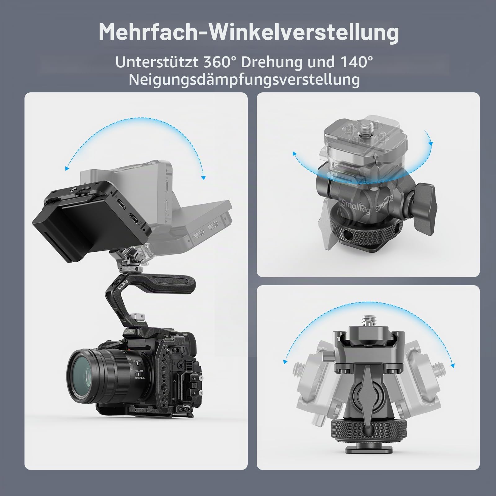 smallrig-hawklock-h21-monitorhalterung-4888-mit-blitzschuh-neigbar-schwenkbar image 4