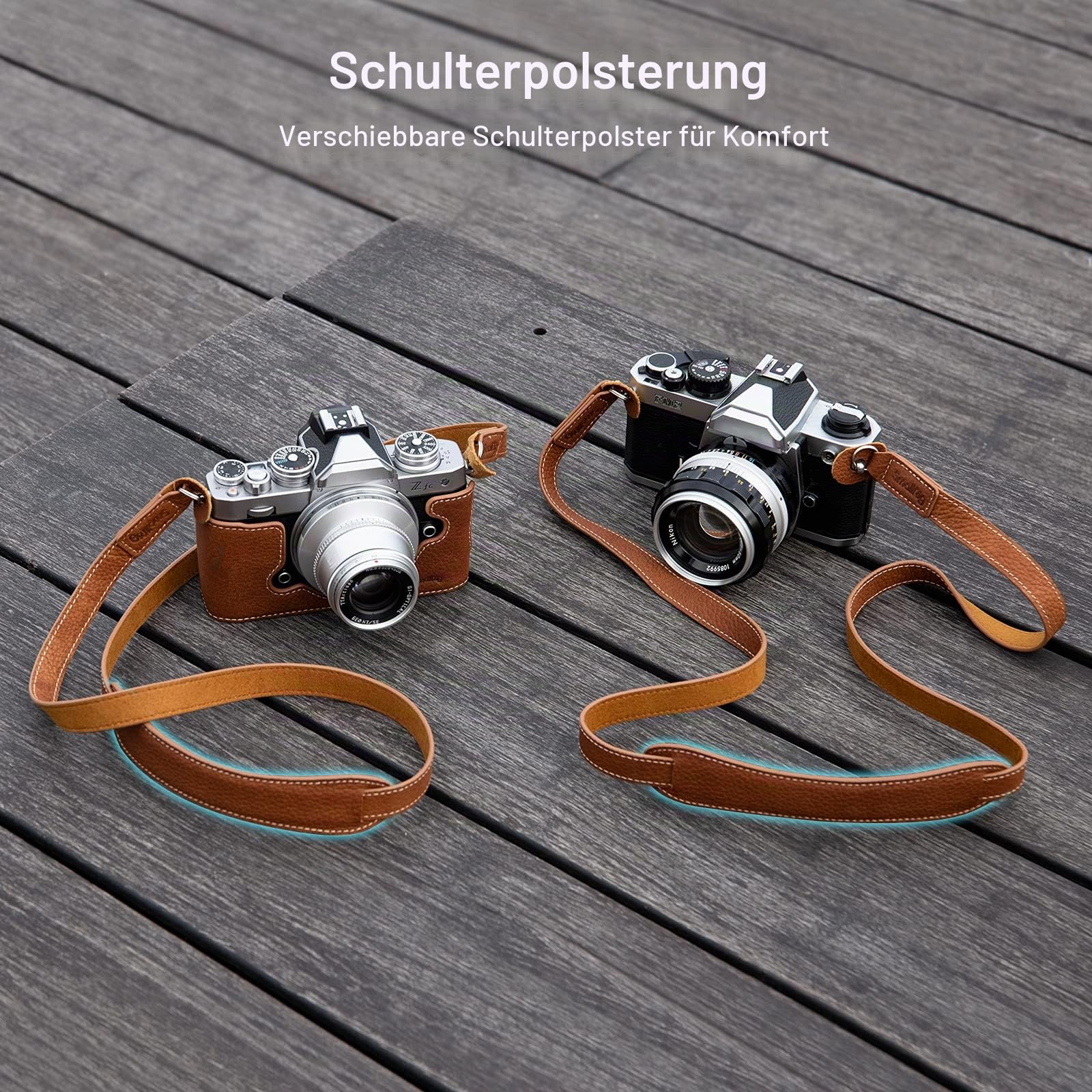 smallrig-3485-kameragurt-vintage-braun-echtleder-nacken-schultergurt image 4