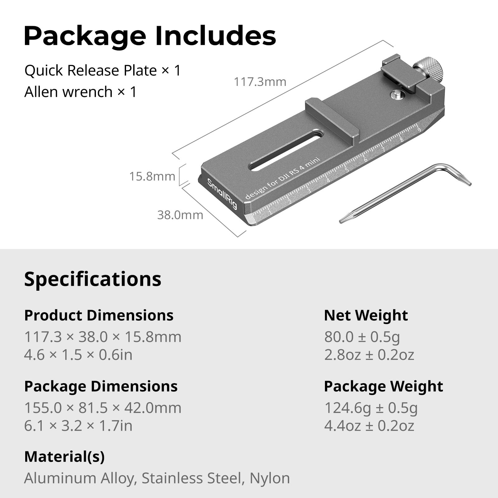 smallrig-5336-4-6-qr-plattenadapter-f-r-arca-f-r-dji-rs-4-mini-gimbal image 8
