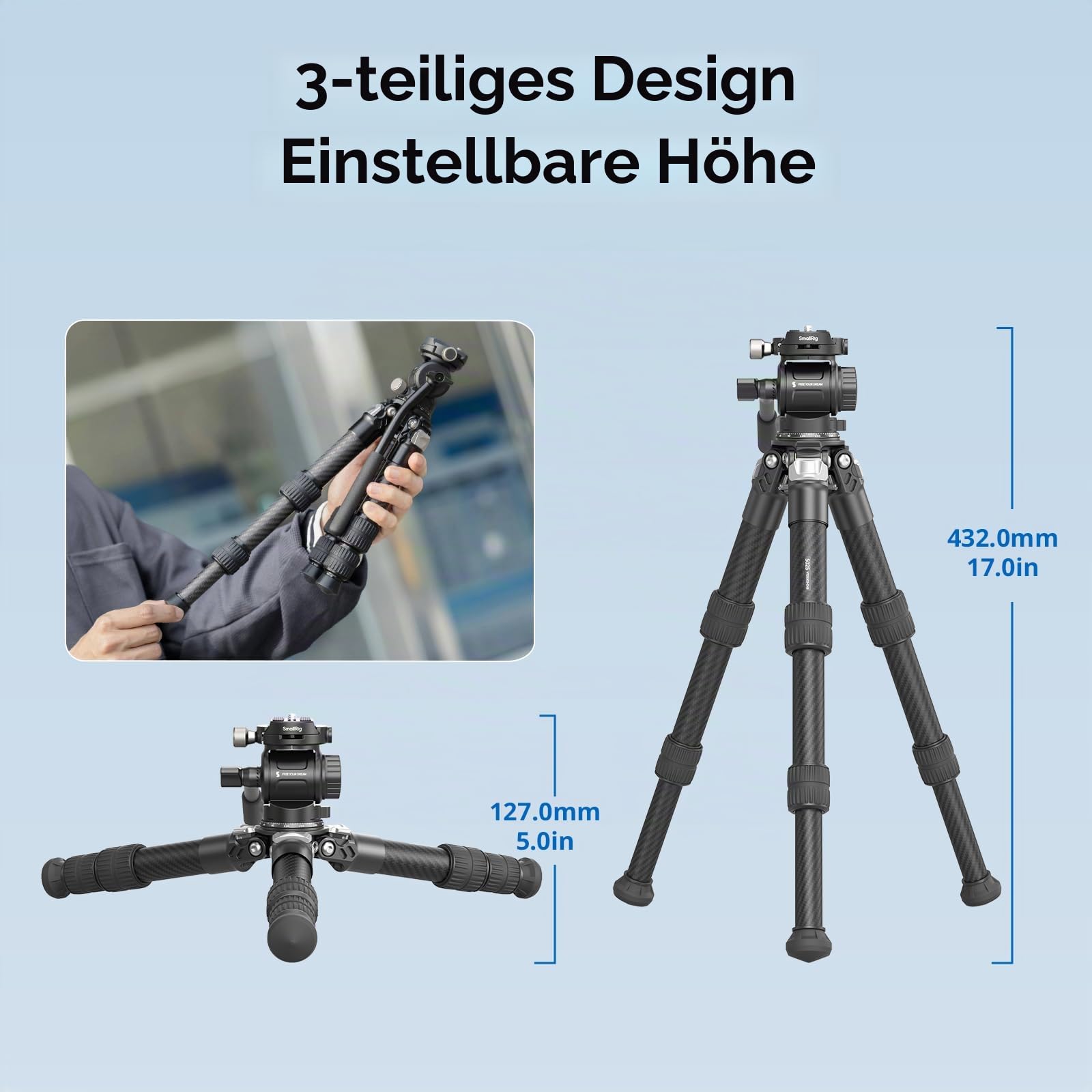 smallrig-5025-freeblazer-tragbares-tischstativ-set-aus-karbon-17-zoll-mit-videok image 4