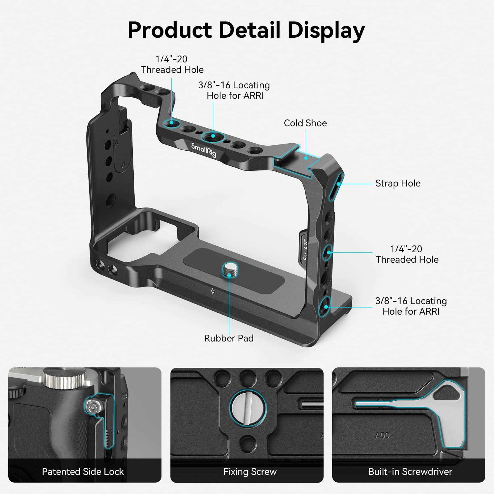 smallrig-3081b-vollk-fig-cage-f-r-sony-a7c-mit-arca-platte-und-cold-shoe image 2