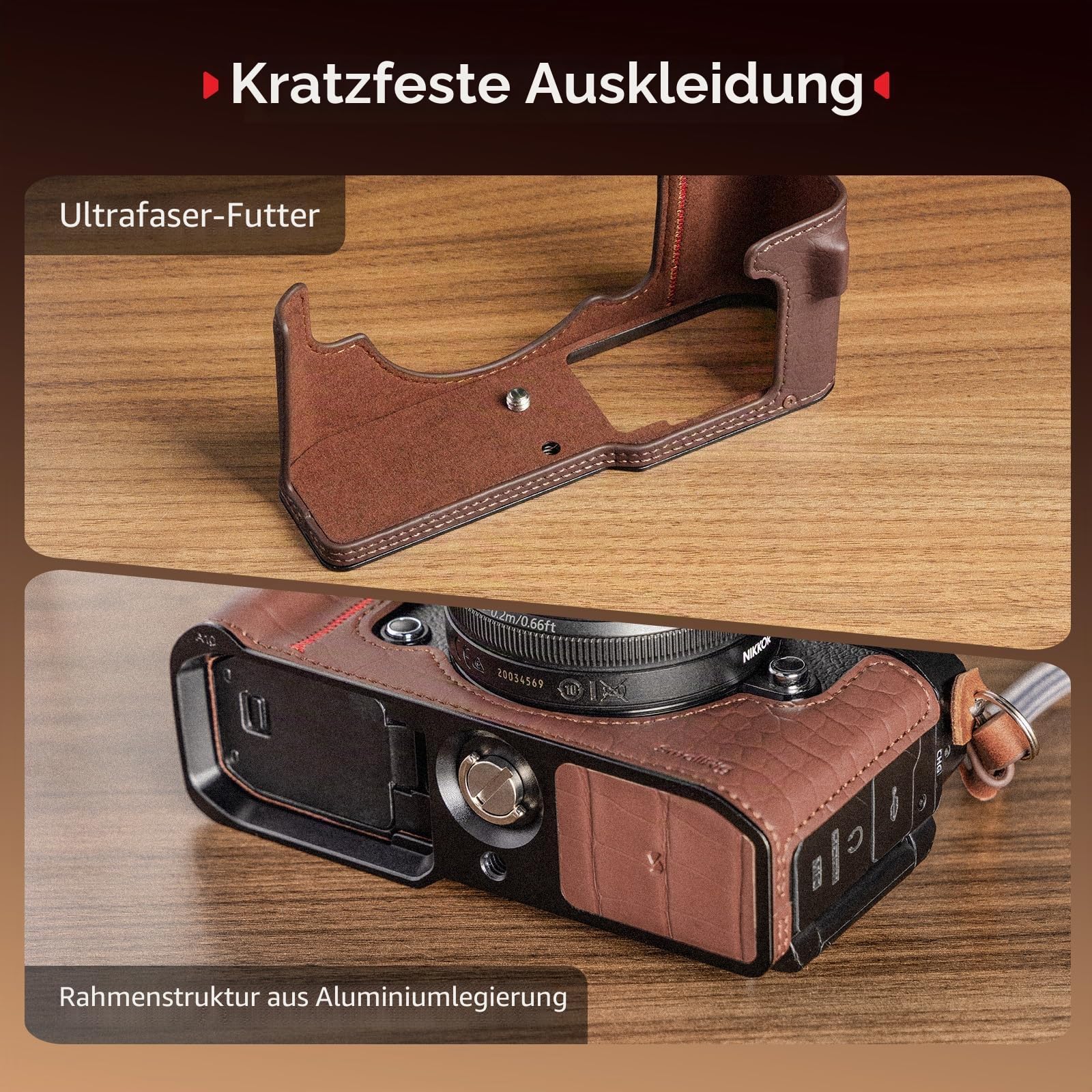 smallrig-5096-kamerataschen-set-aus-pu-leder-f-r-nikon-z-f-braun-mit-griff-und-s image 5