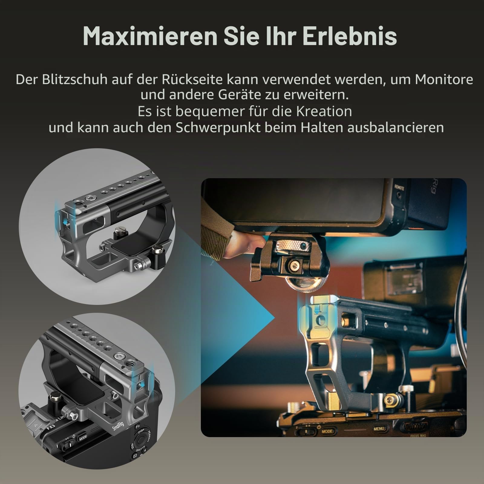 smallrig-4830-montageplatten-verl-ngerungssatz-f-r-sony-fx3-fx30-xlr-griff-mit-h image 6