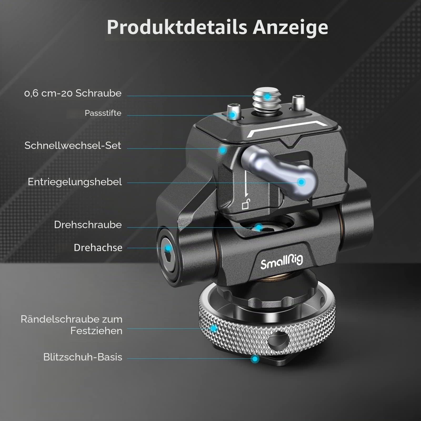 smallrig-3514c-hawklock-quick-release-monitor-halterung-mit-cold-shoe-f-r-5-und- image 4