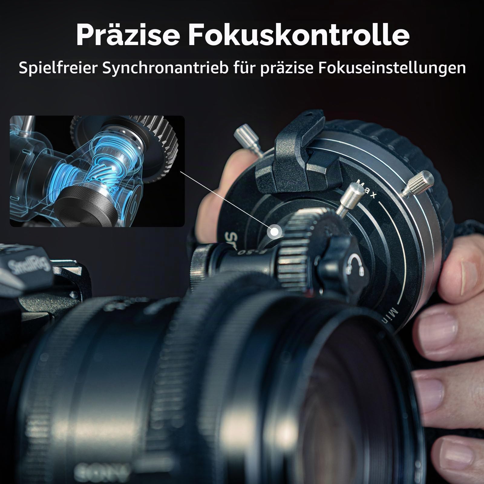 smallrig-follow-focus-f50-4745-mit-15-mm-stange-f-r-dslr-sony-canon image 2