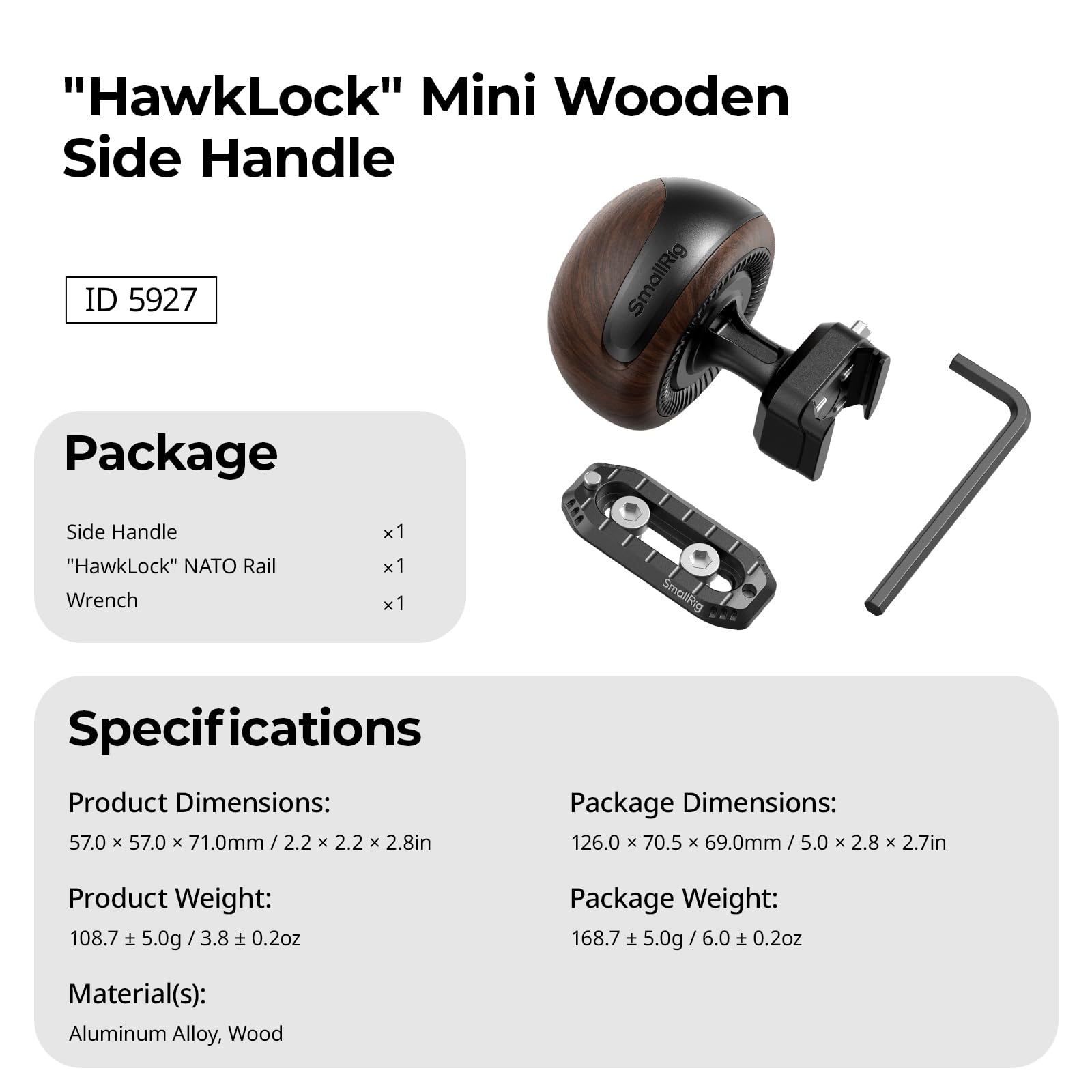 smallrig-h21-hawklock-mini-nato-side-handle-schnellverschluss-seitengriff-holz image 6