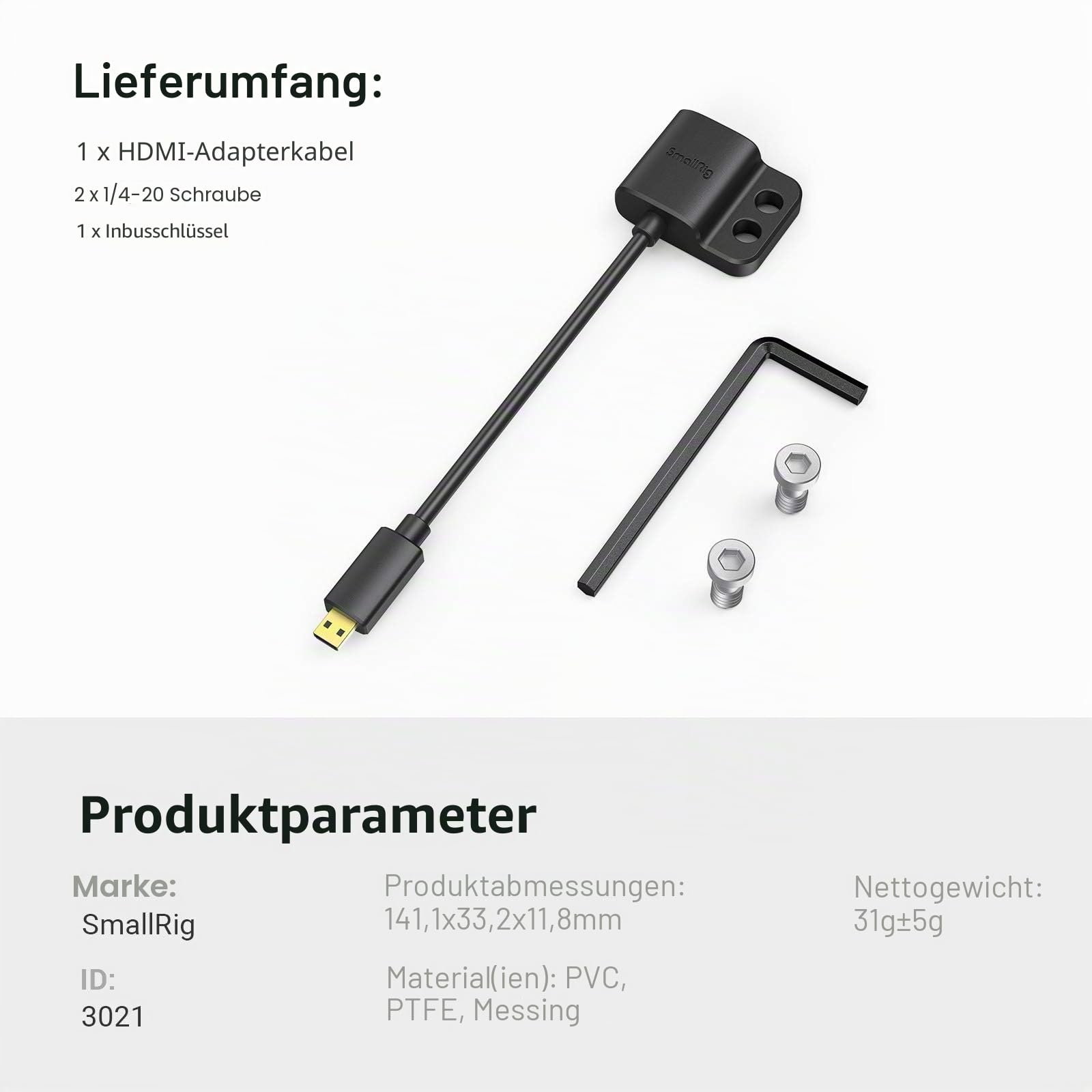 smallrig-4k-hdmi-kabeladapter-typ-d-auf-a-14cm-4k-60hz image 8