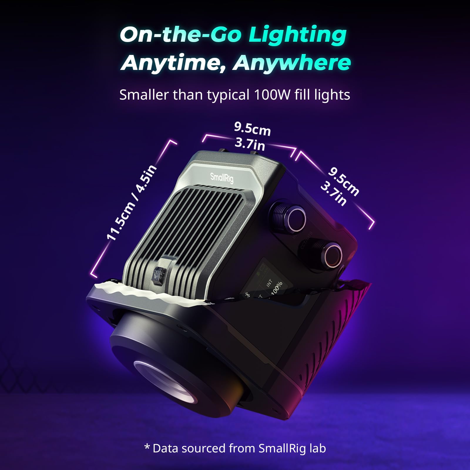 smallrig-rc-100c-rgbww-led-videoleuchte-100w-pro-tintenblau-5380 image 2