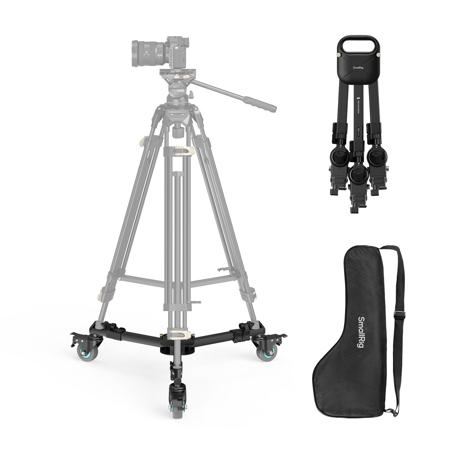 smallrig-5020b-quick-lock-stativ-dolly-heavy-duty-mit-3-gummir-dern-20-kg-tragkr image 1
