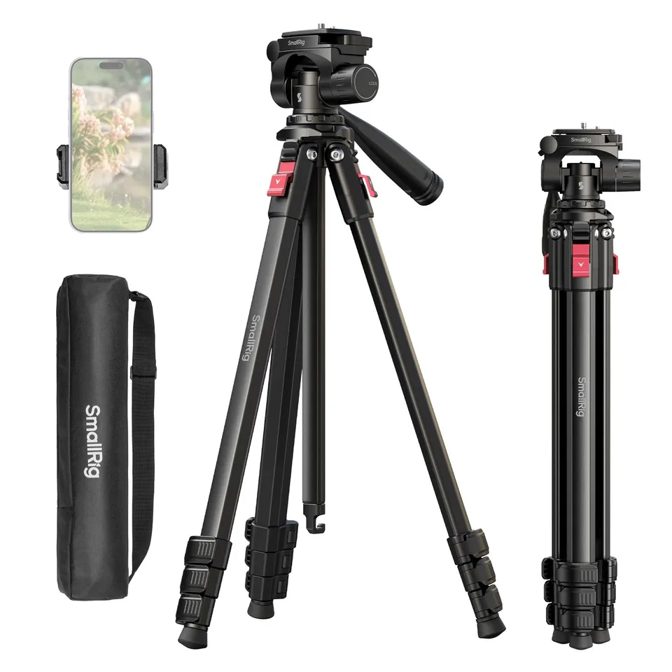 smallrig-ap-30-5474-aluminium-reise-stativ-172cm-mit-handy-clip-und-tasche image 1