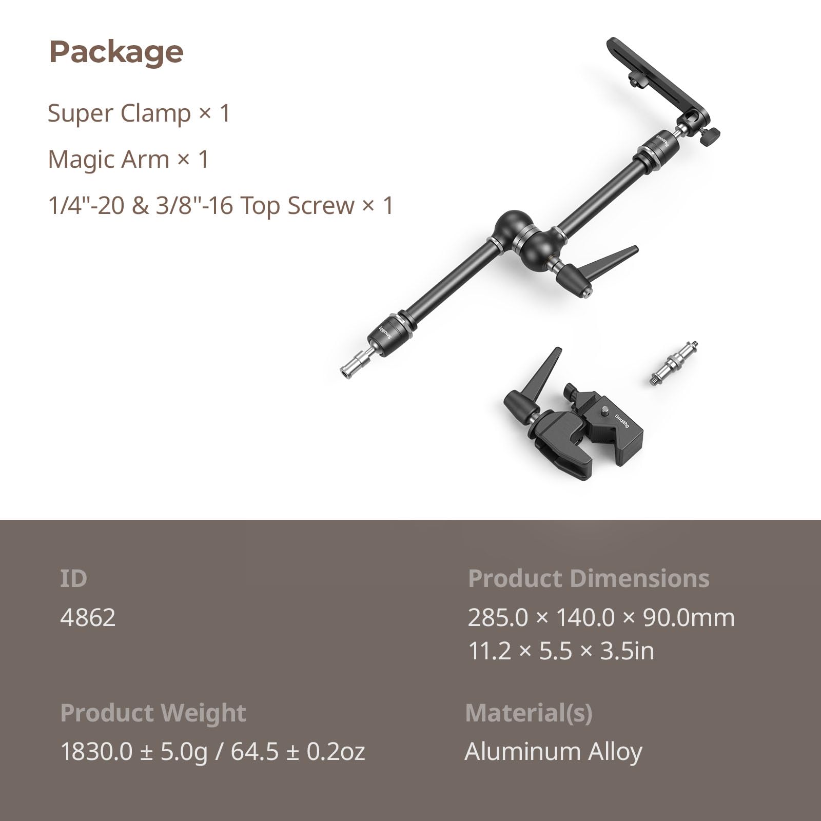 smallrig-4862-friction-magic-arm-set-mit-super-clamp-und-kameraplattform-524-mm image 7