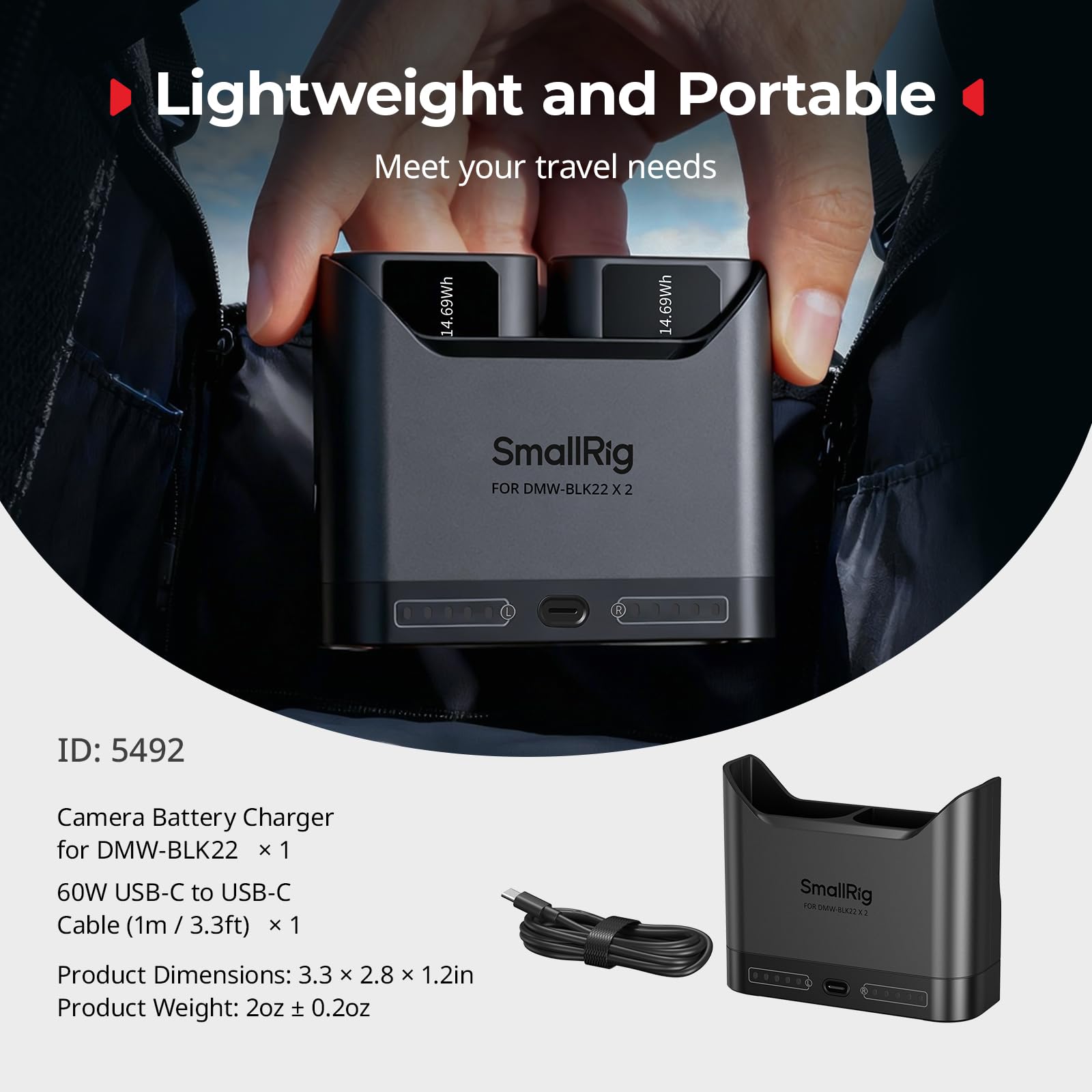 smallrig-dmw-blk22-akkuladeger-t-5492-dual-slot-22-5w-usb-c-f-r-panasonic-lumix image 8