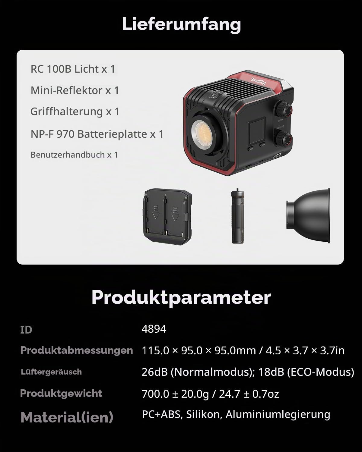smallrig-rc-100b-cob-videoleuchte-4894-mobile-mit-griff-2700k-6500k-app-steuerun image 8