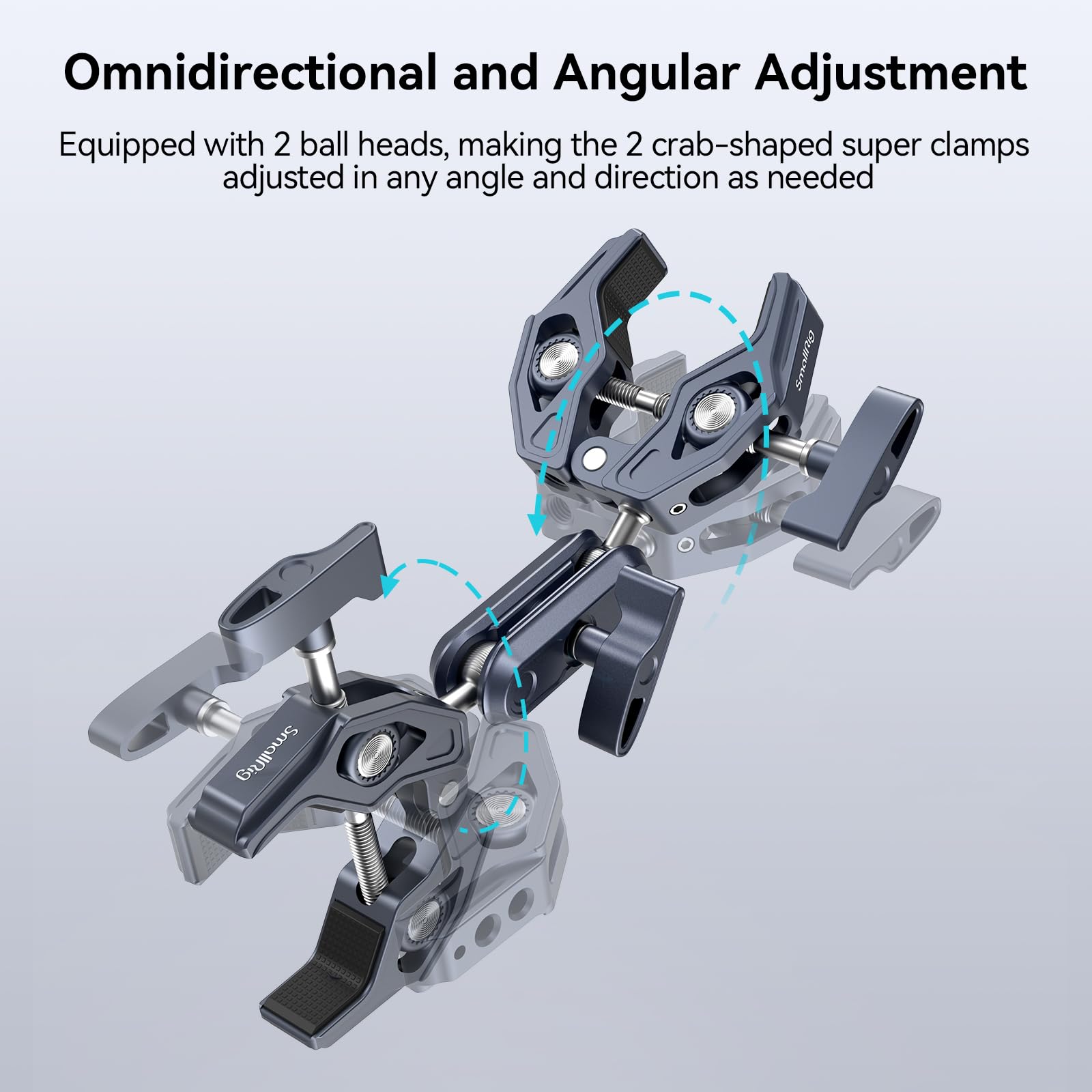 smallrig-4103b-super-clamp-doppel-klemme-mit-kugelgelenk-adapter image 3