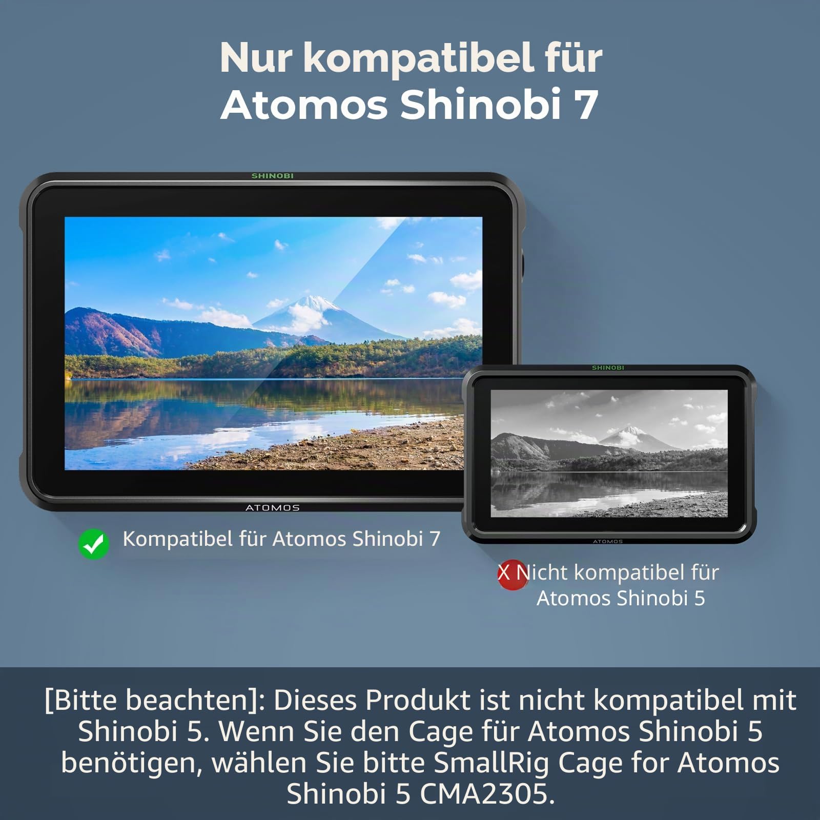 smallrig-monitor-cage-kit-3456-f-r-atomos-shinobi-7-mit-kabelklemme-und-sonnenbl image 2