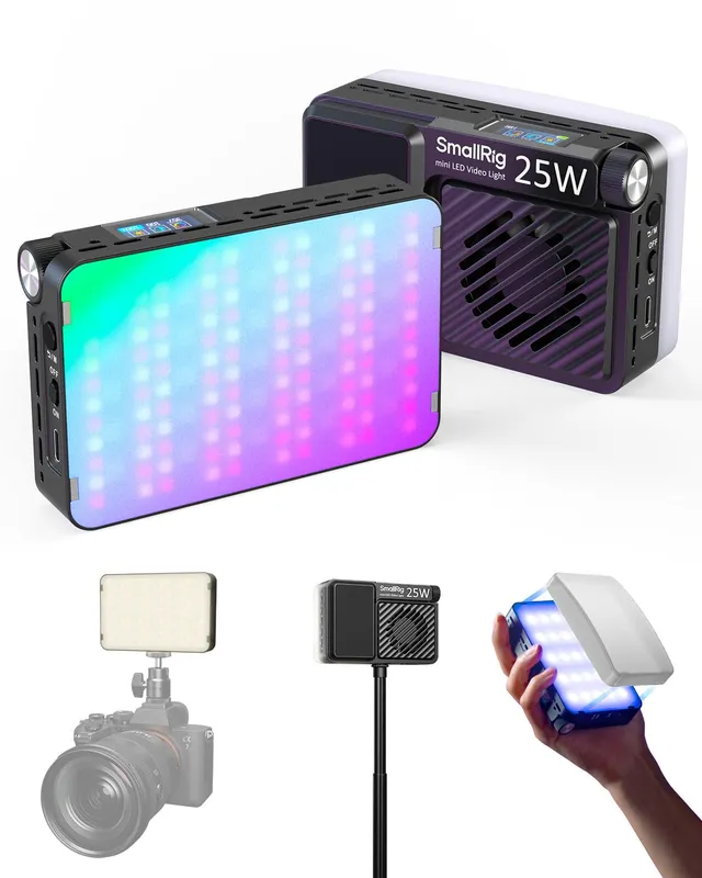smallrig-rm-25c-mini-led-rgb-videoleuchte-5357-25w-2500k-10000k-mit-akku-und-mag image 1