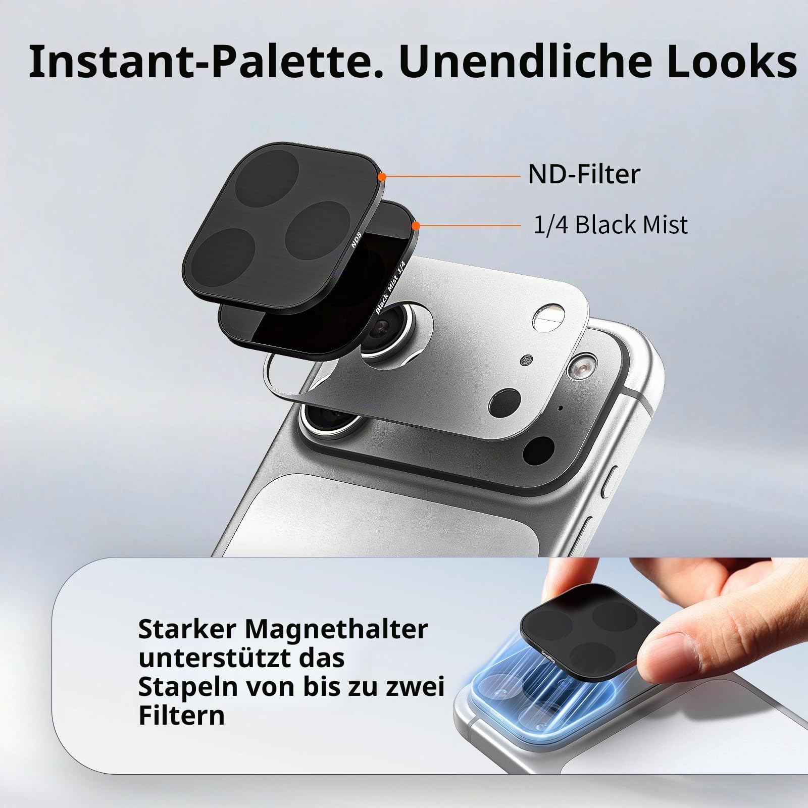 smallrig-6074-square-nd-black-mist-filter-kit-6er-f-r-iphone-17-pro-silber image 2