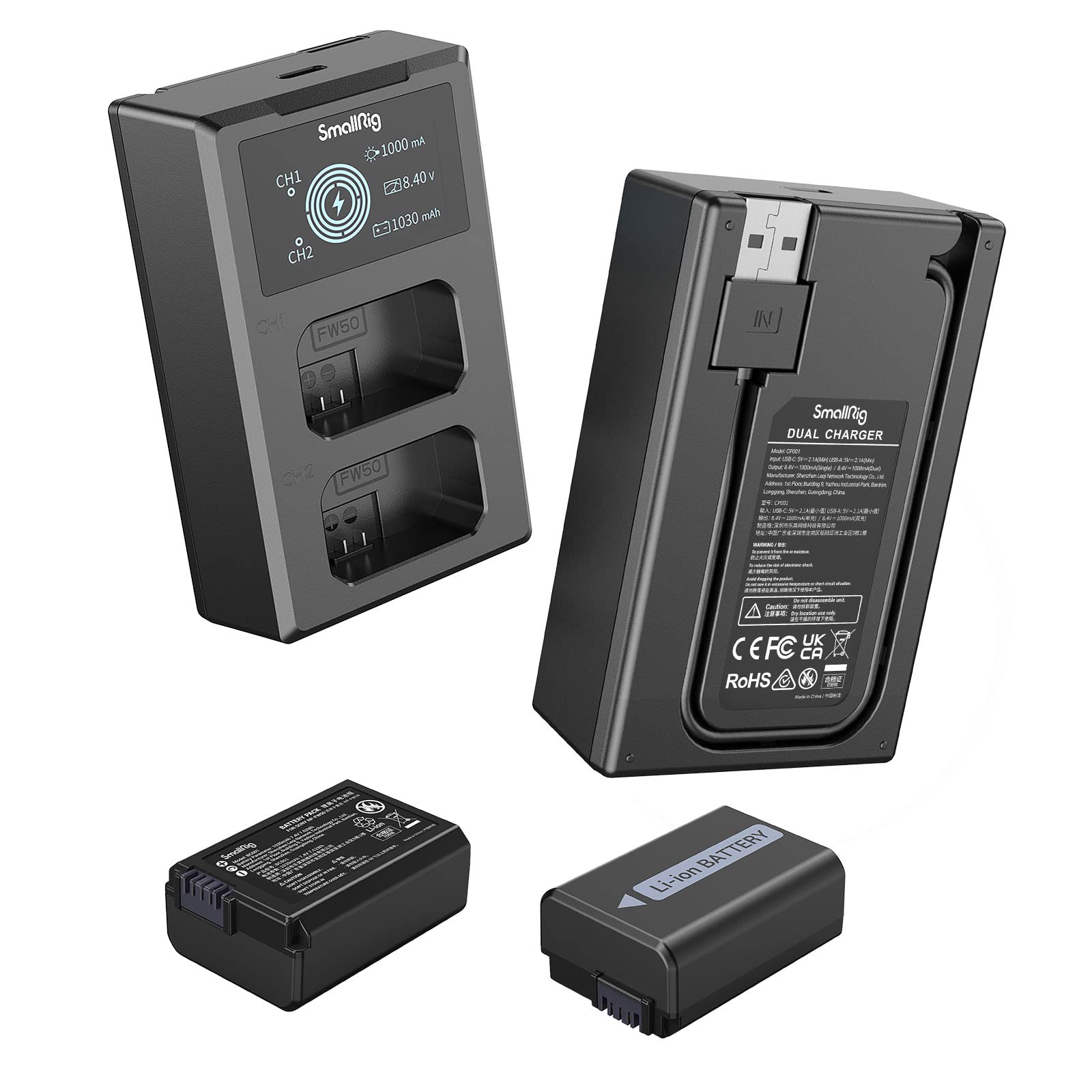 smallrig-3818-akku-set-2x-np-fw50-1030mah-mit-lcd-ladeger-t-f-r-sony image 8