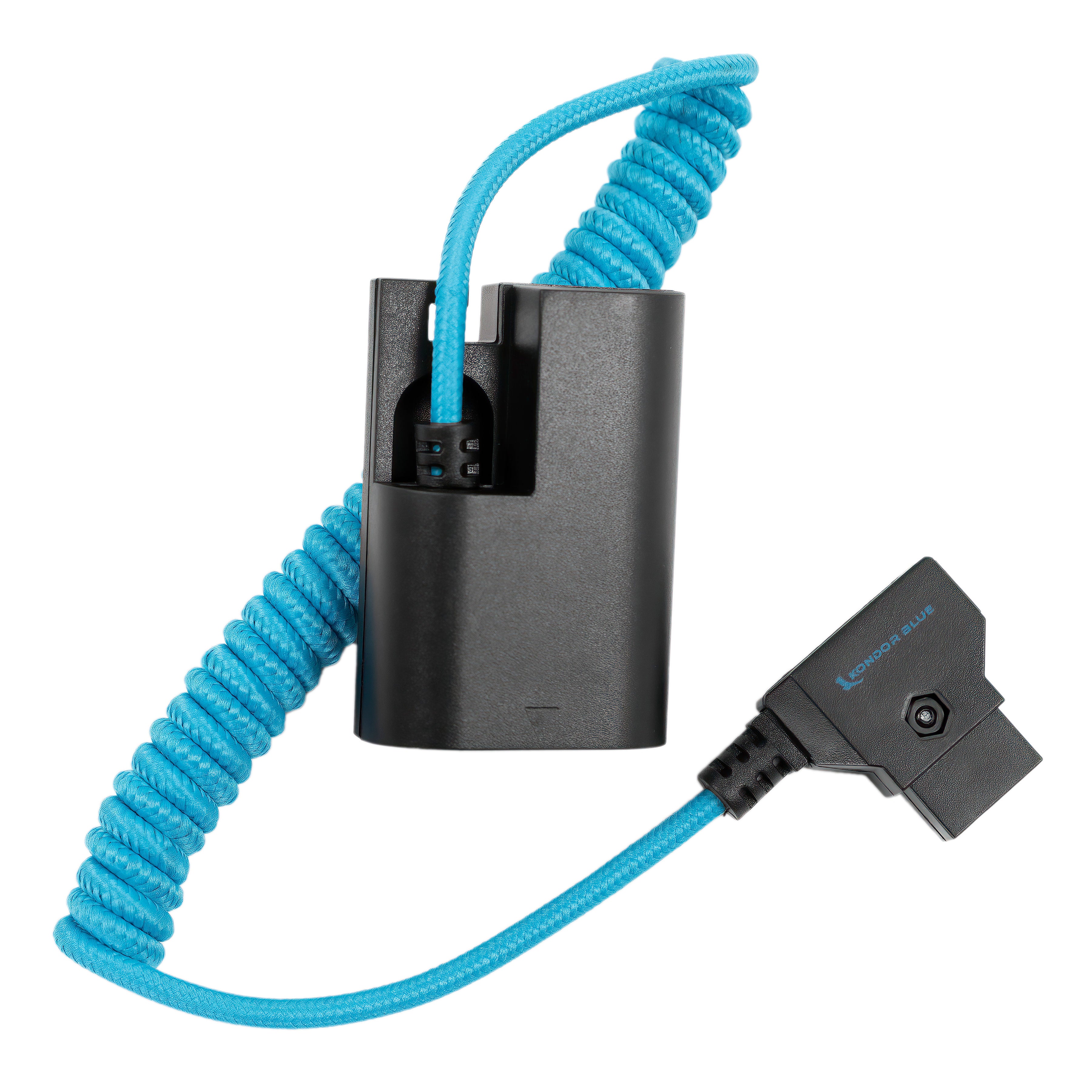 kondor-blue-d-tap-auf-canon-lp-e6-nh-dummy-batterie-kabel-spiral image 4
