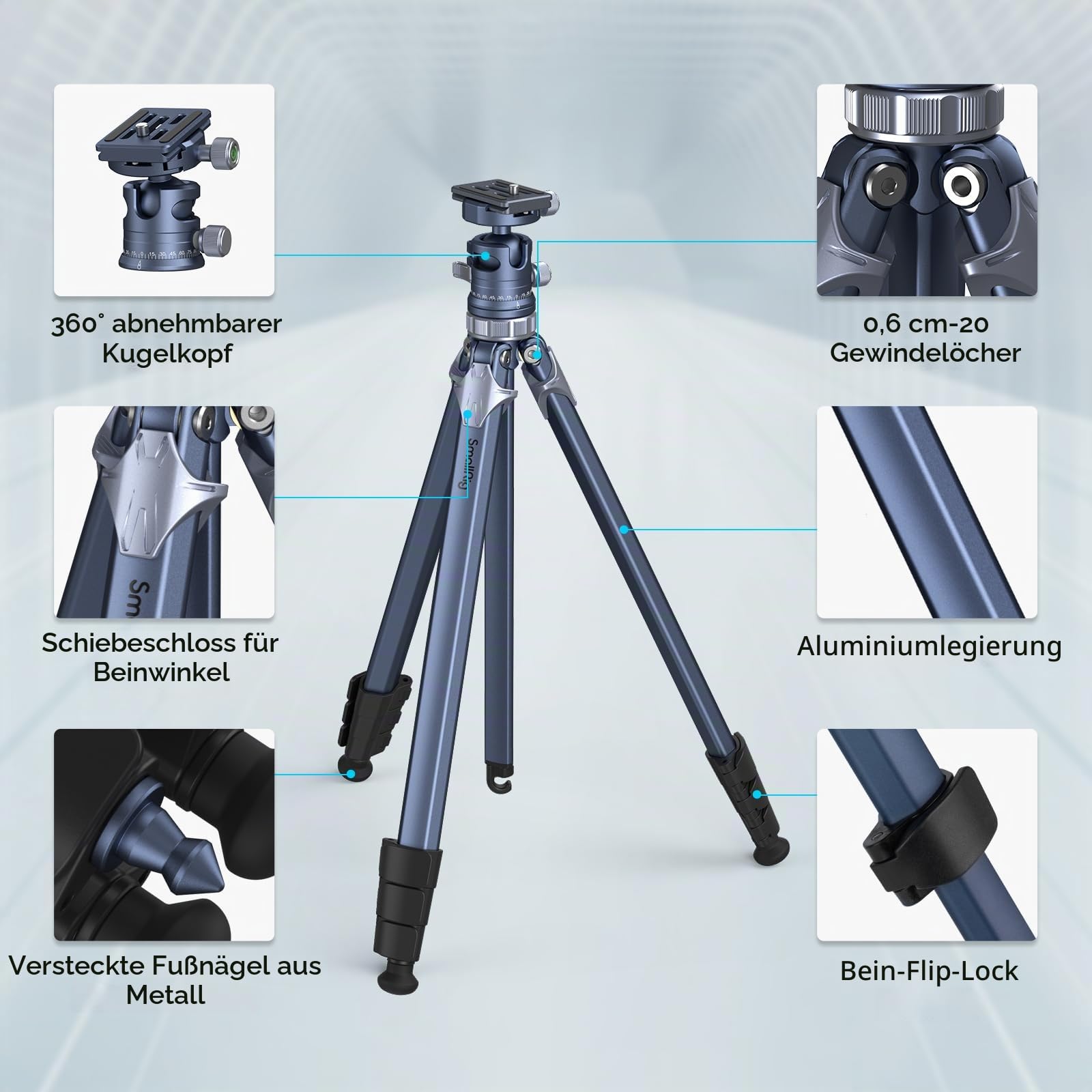smallrig-ap-02-4222b-lightweight-travel-tripod-kamerastativ-159-cm-8-kg-traglast image 7
