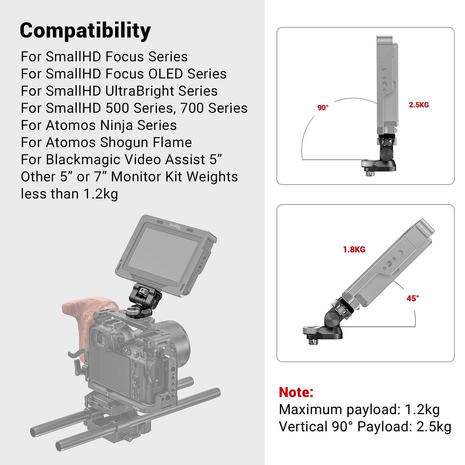 smallrig-2348-cf-monitorhalterung-schwenken-neigen-mit-3-8-positionierstiften image 2