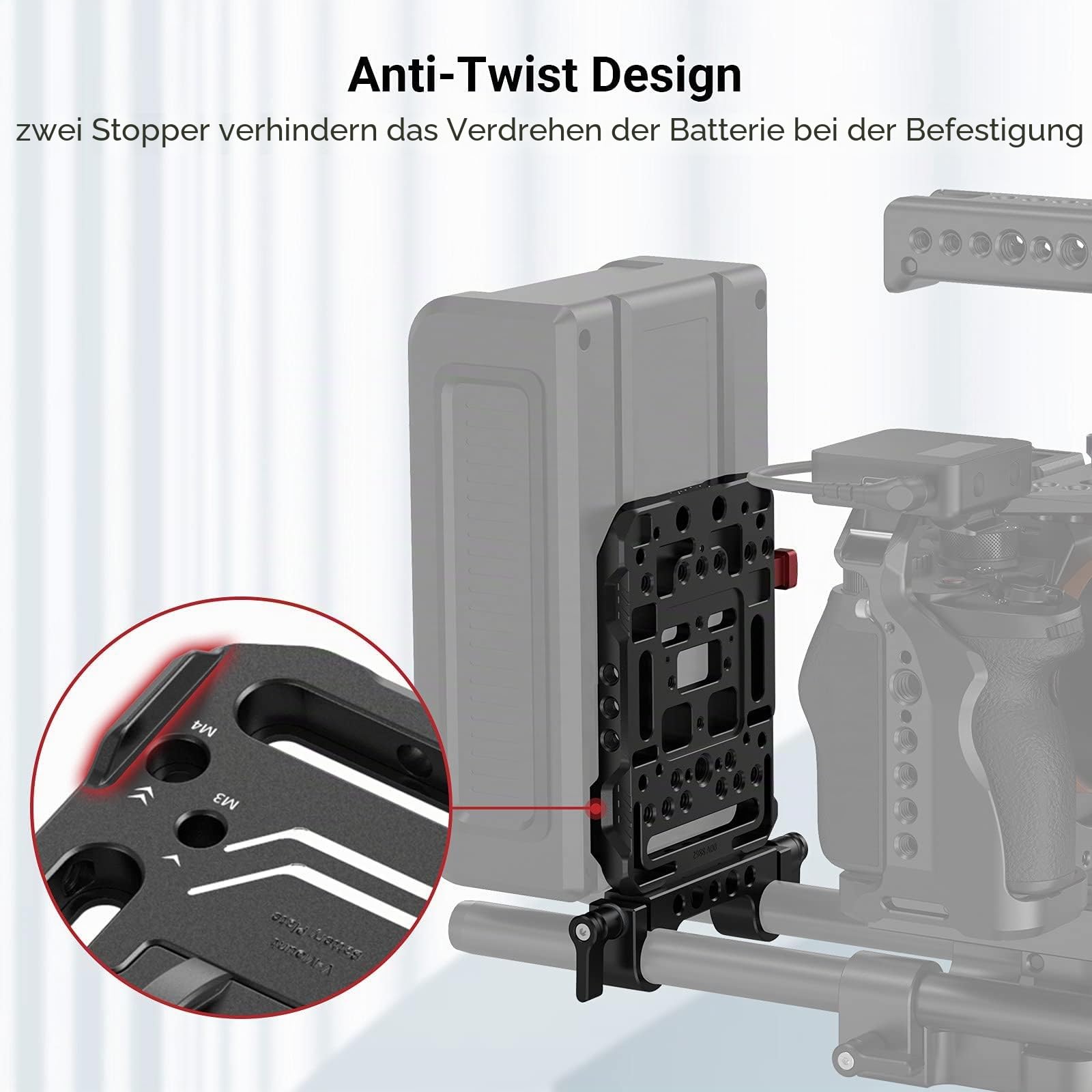 smallrig-2991-v-mount-batterieplatte-mit-verstellbarem-arm-f-r-15-mm-lws image 5