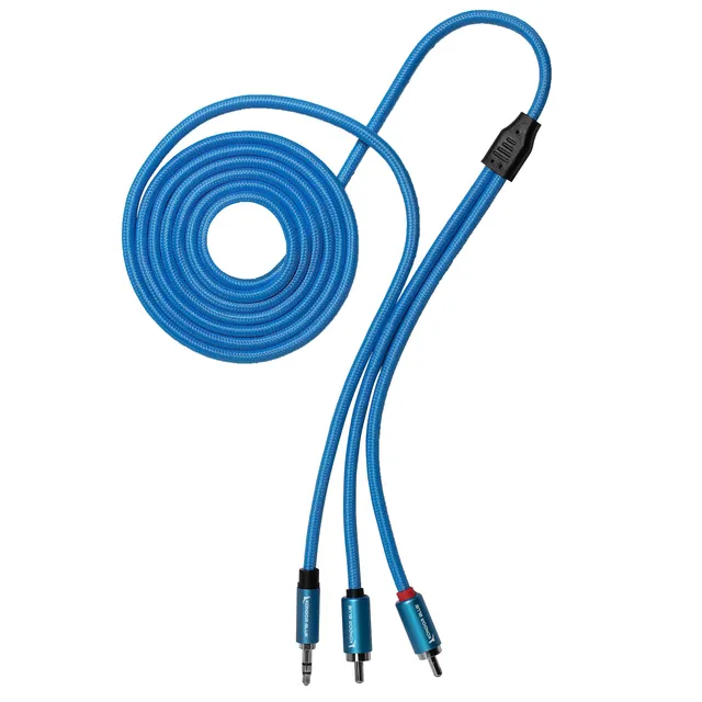 kondor-blue-6ft-3-5mm-trs-auf-dual-rca-audiokabel-nylon image 1